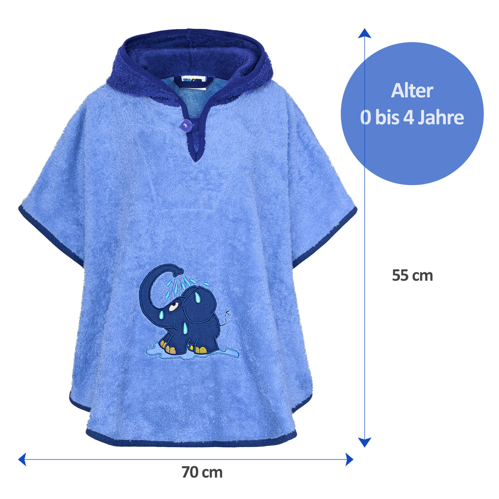 Badeponcho blauer Elefant
