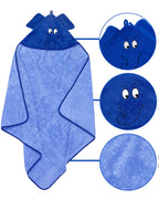 Kapuzenbadetuch Kinder blauer Elefant Details