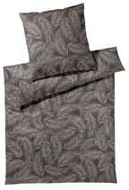 Maison Leaves Satin Bettwäsche basalt 135x200cm