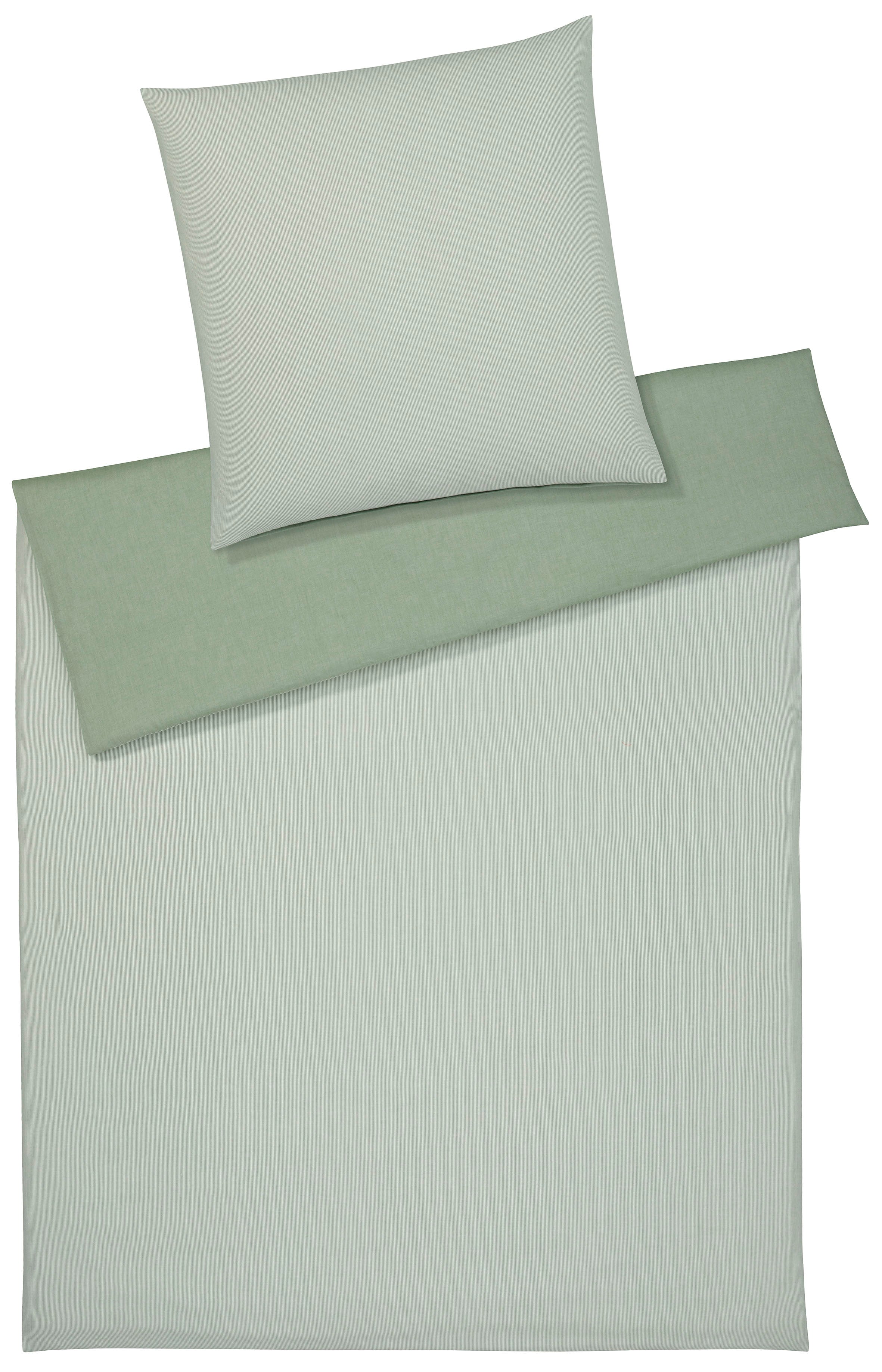 Elegante Flanell Bettwäsche Tender grün 135x200cm