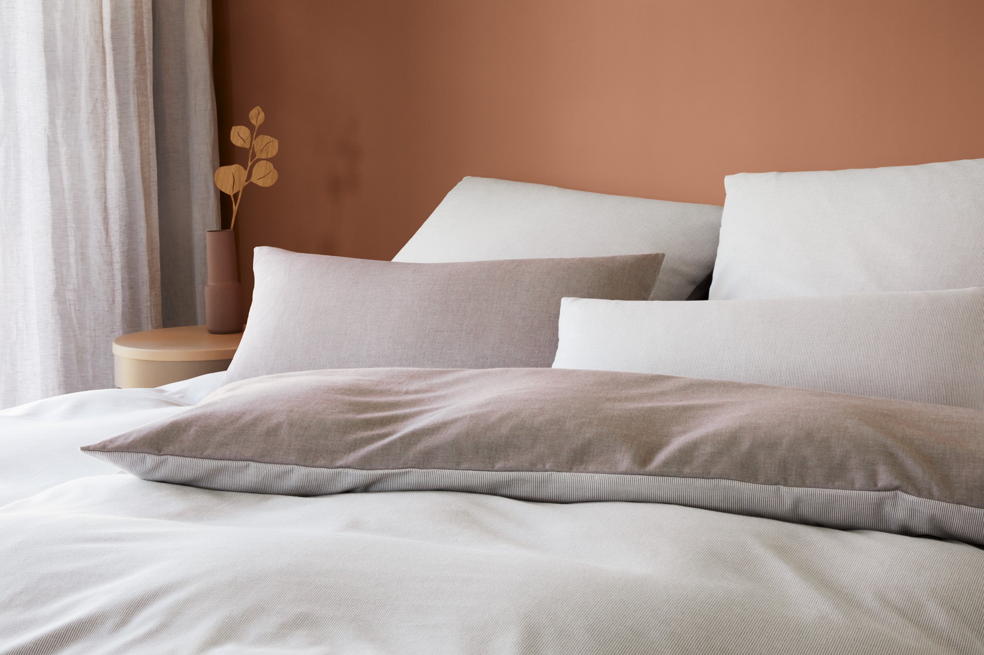 Elegante Flanell Bettwäsche Tender marone