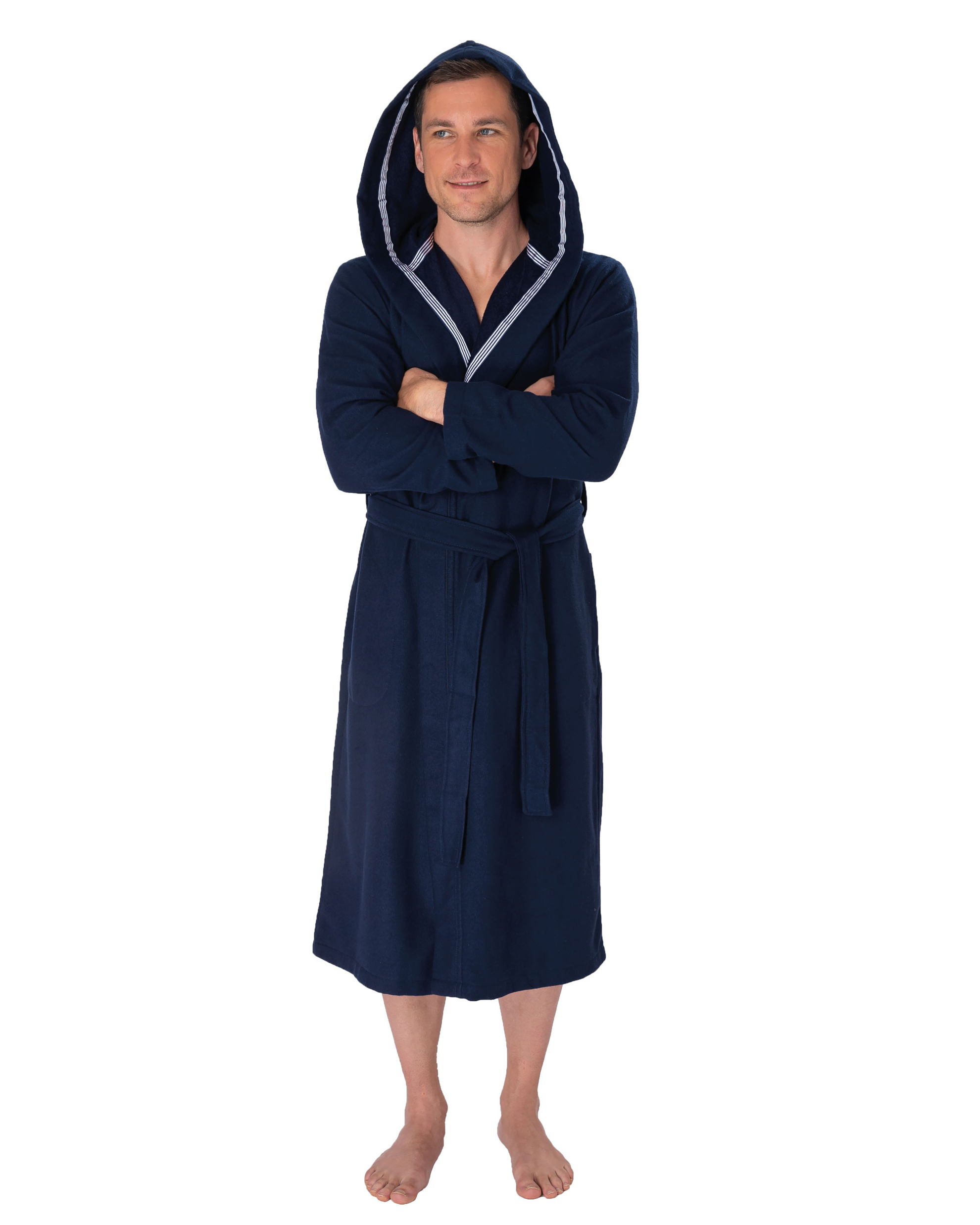 wewo fashion Kapuzen Bademantel Herren navy