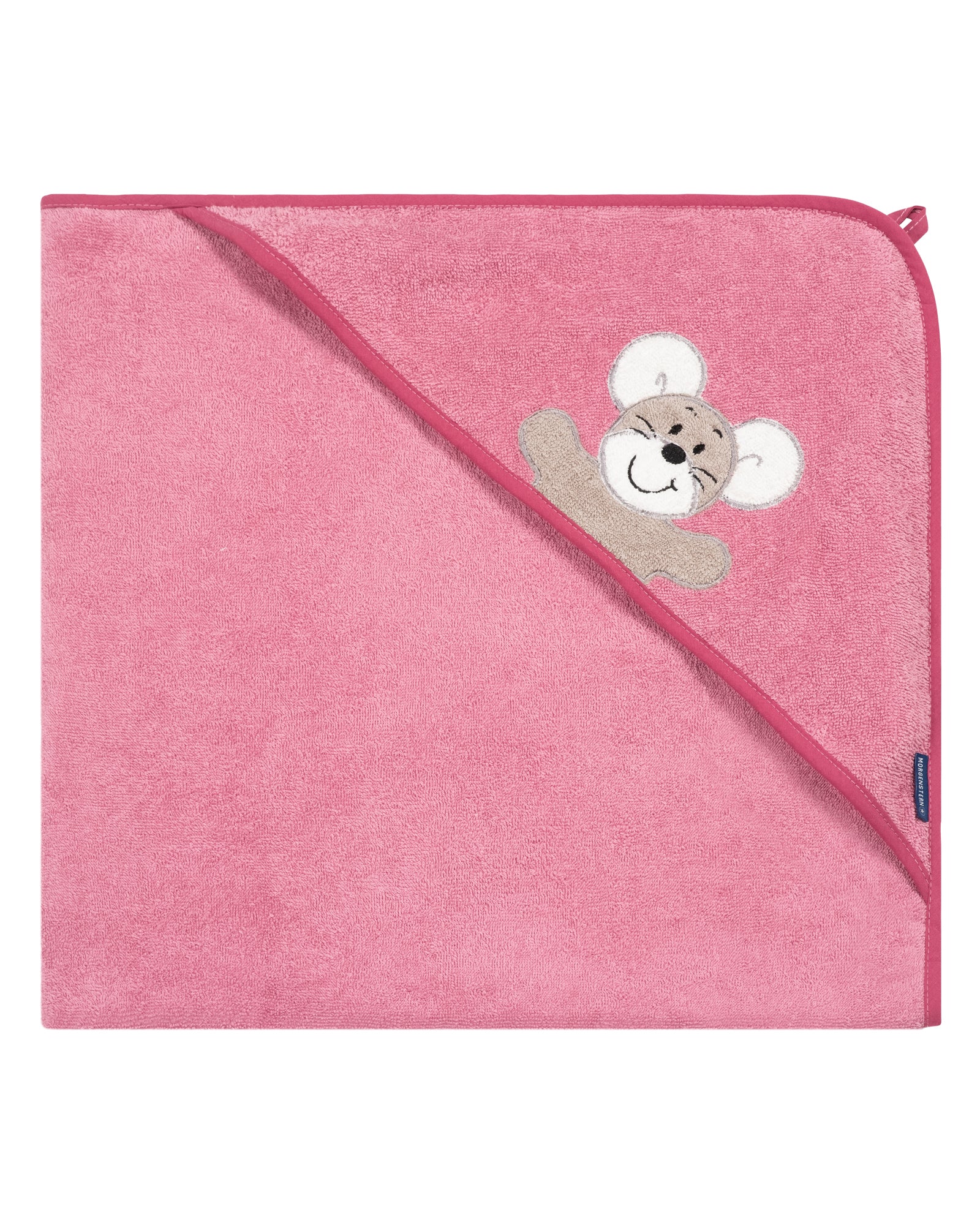 Kinder Kapuzentuch Maus pink