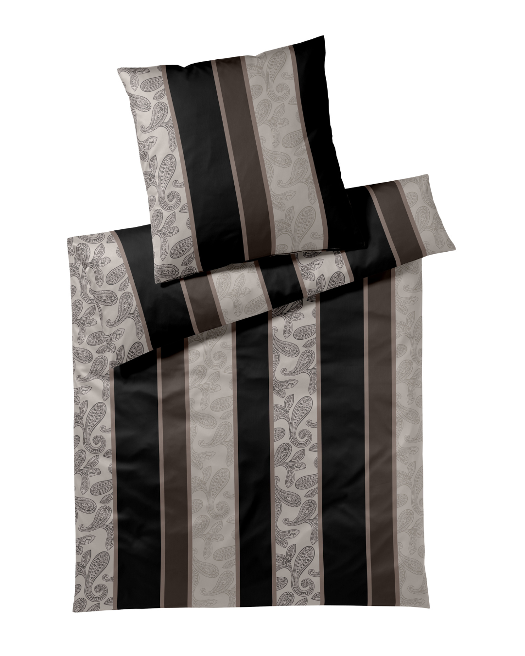 Joop Satin Bettwäsche Paisley Stripes schwarz