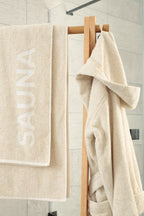 Kapuzenbademantel Saunatuch Cotton & Hemp natur