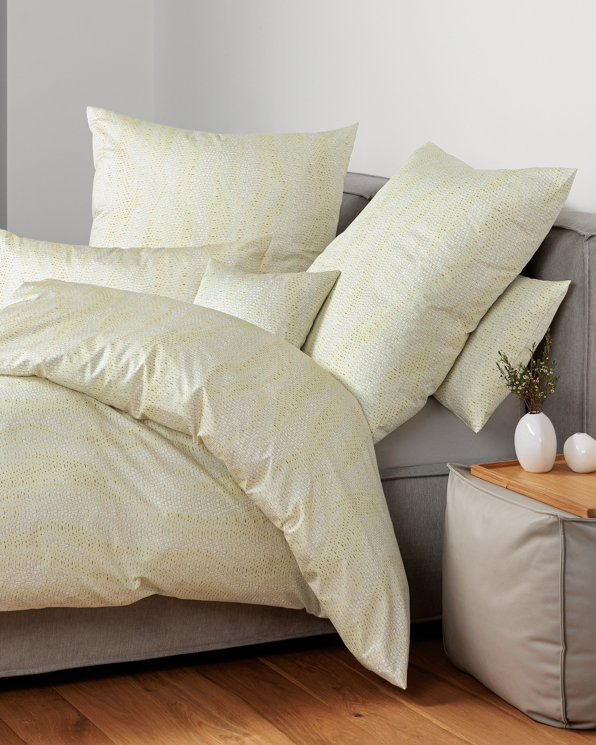 Jersey Bettwäsche 135x200 Carmen limone minze