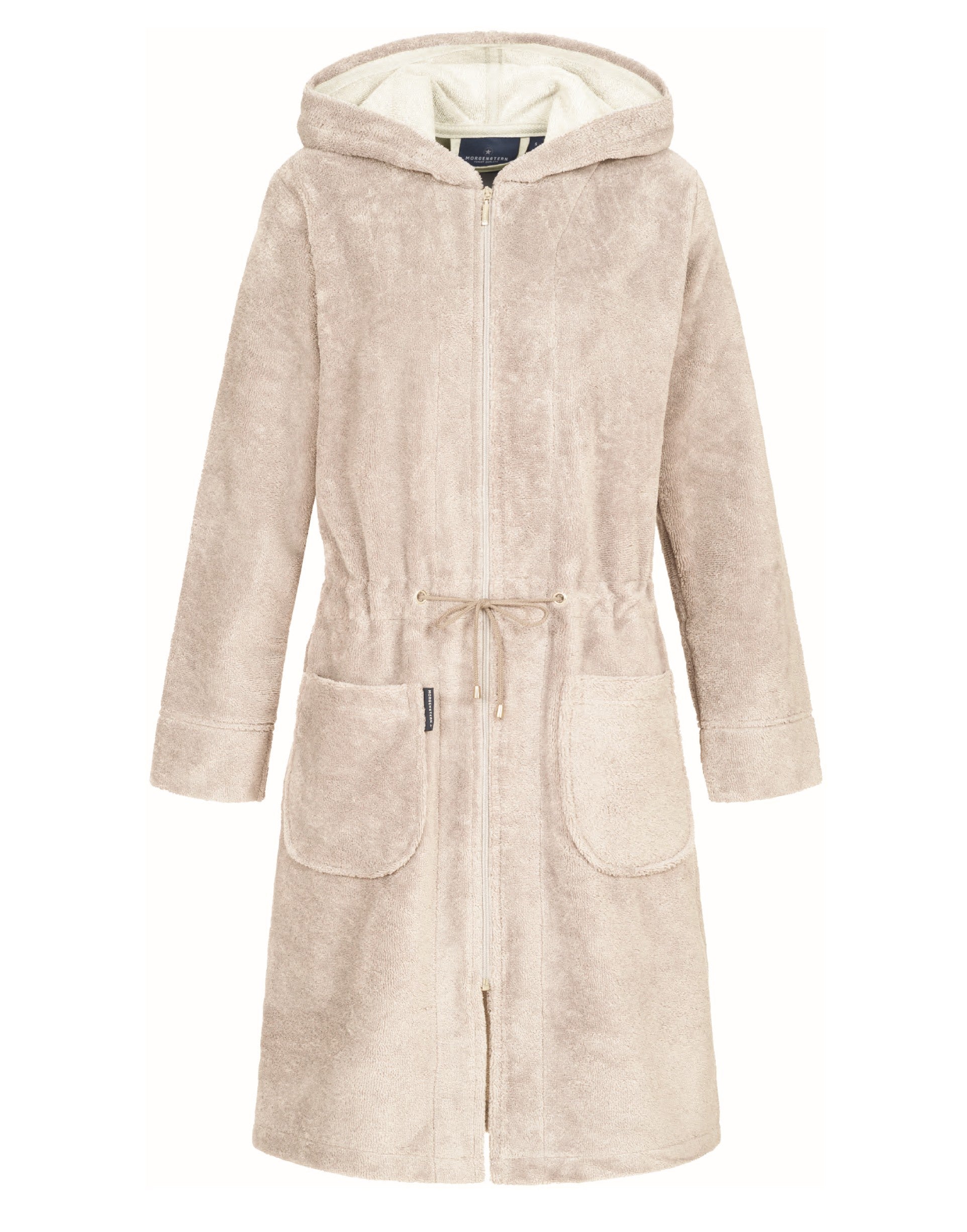 Morgenstern Damen Kapuzen Bademantel Parka Lisa sand