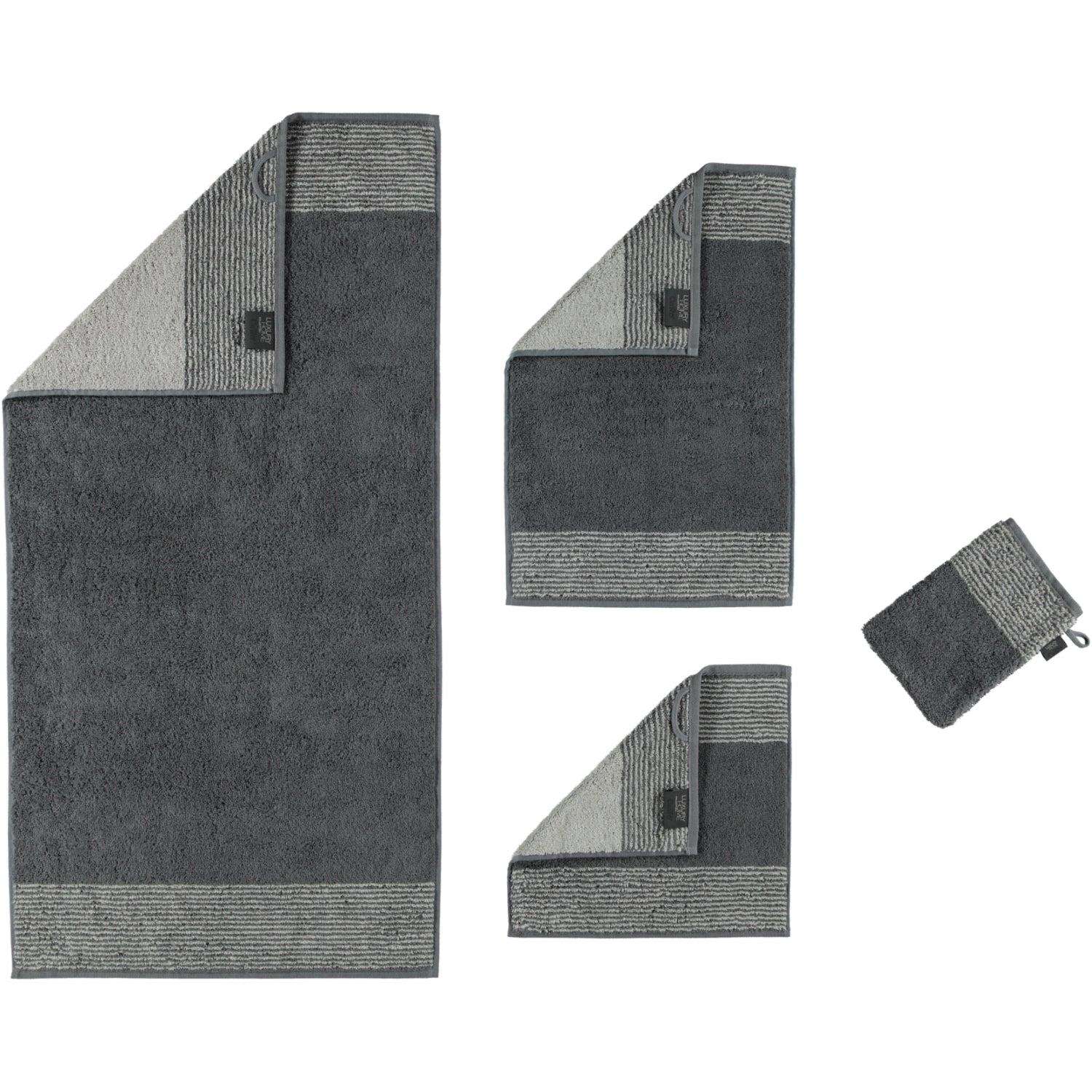 Cawö Handtücher Two Tone 590 schiefer Set