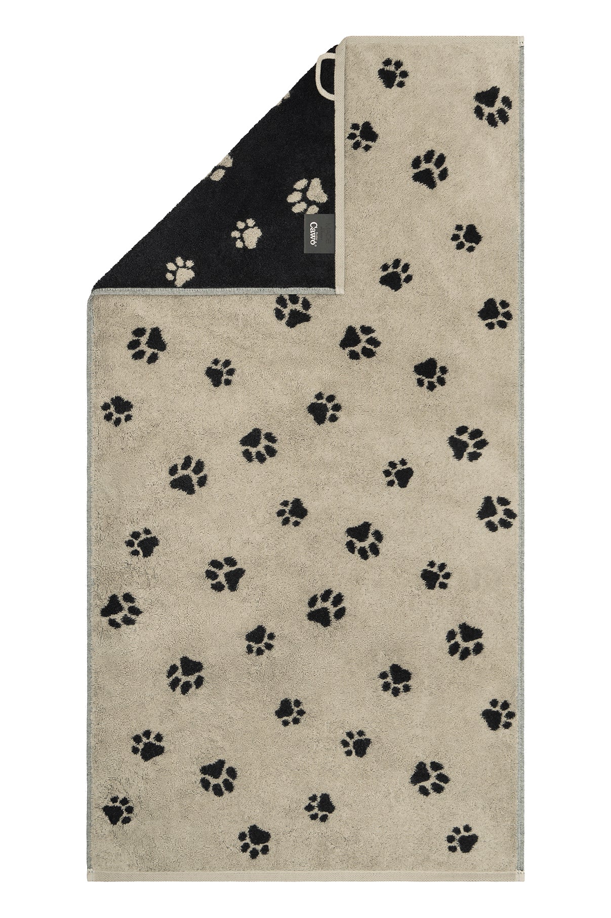 Handtuch We Love Dogs Pfoten schwarz beige