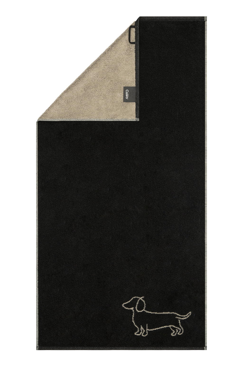Cawö Handtuch Dackel We Love Dogs Companion schwarz beige 