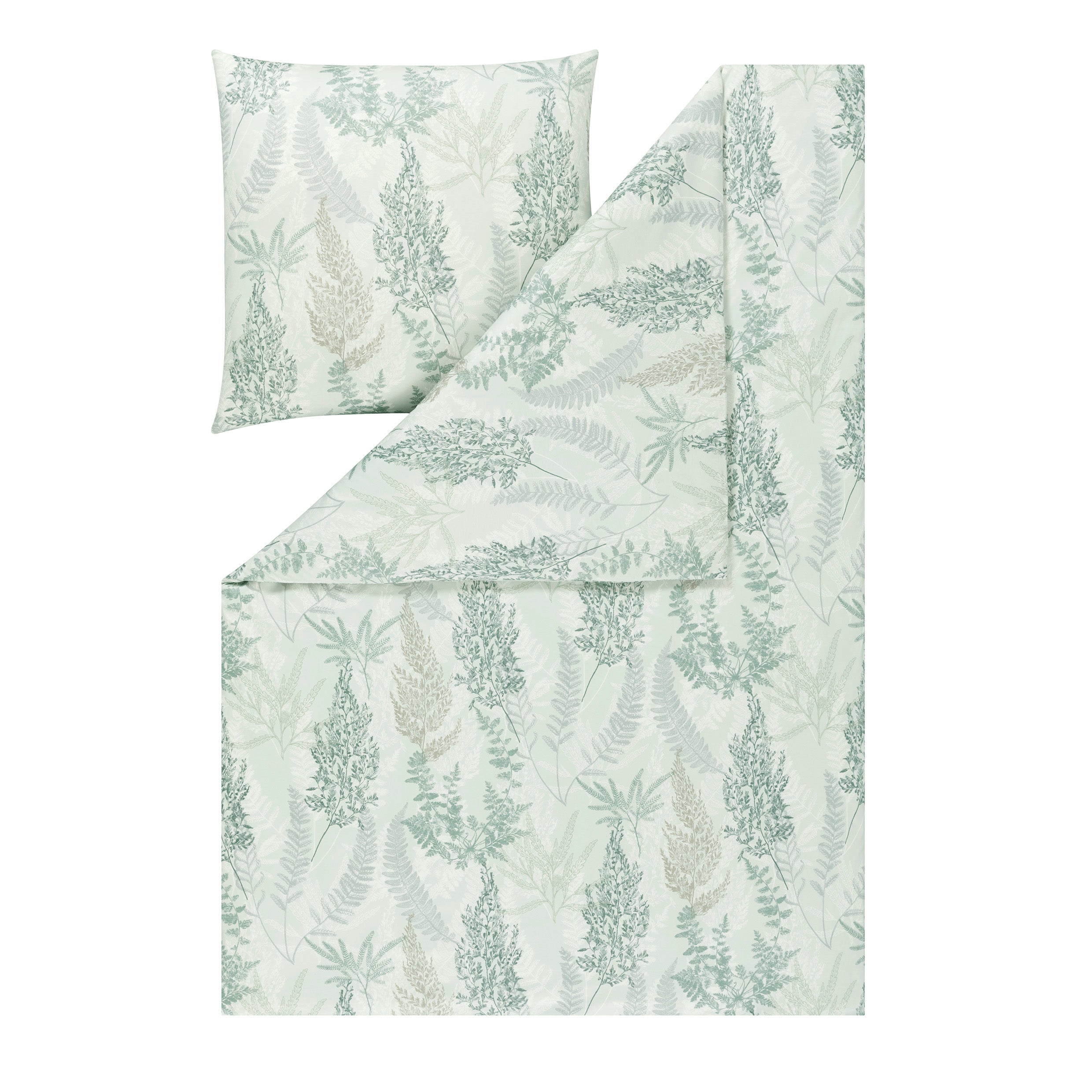 Estella Jersey Bettwäsche Hedi mit Farnmuster salbei grün
