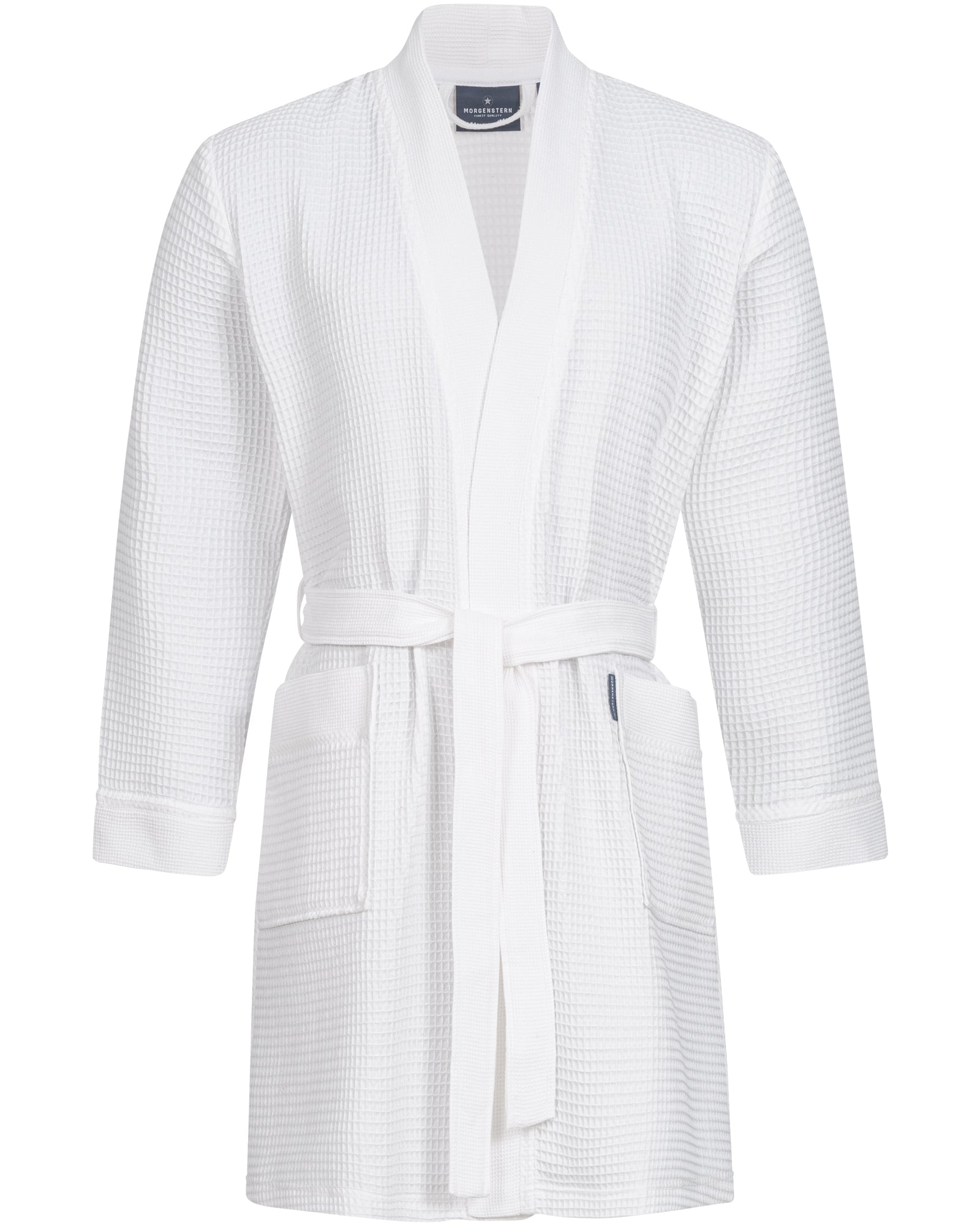 Piquee Kimono Bademantel Sascha weiß