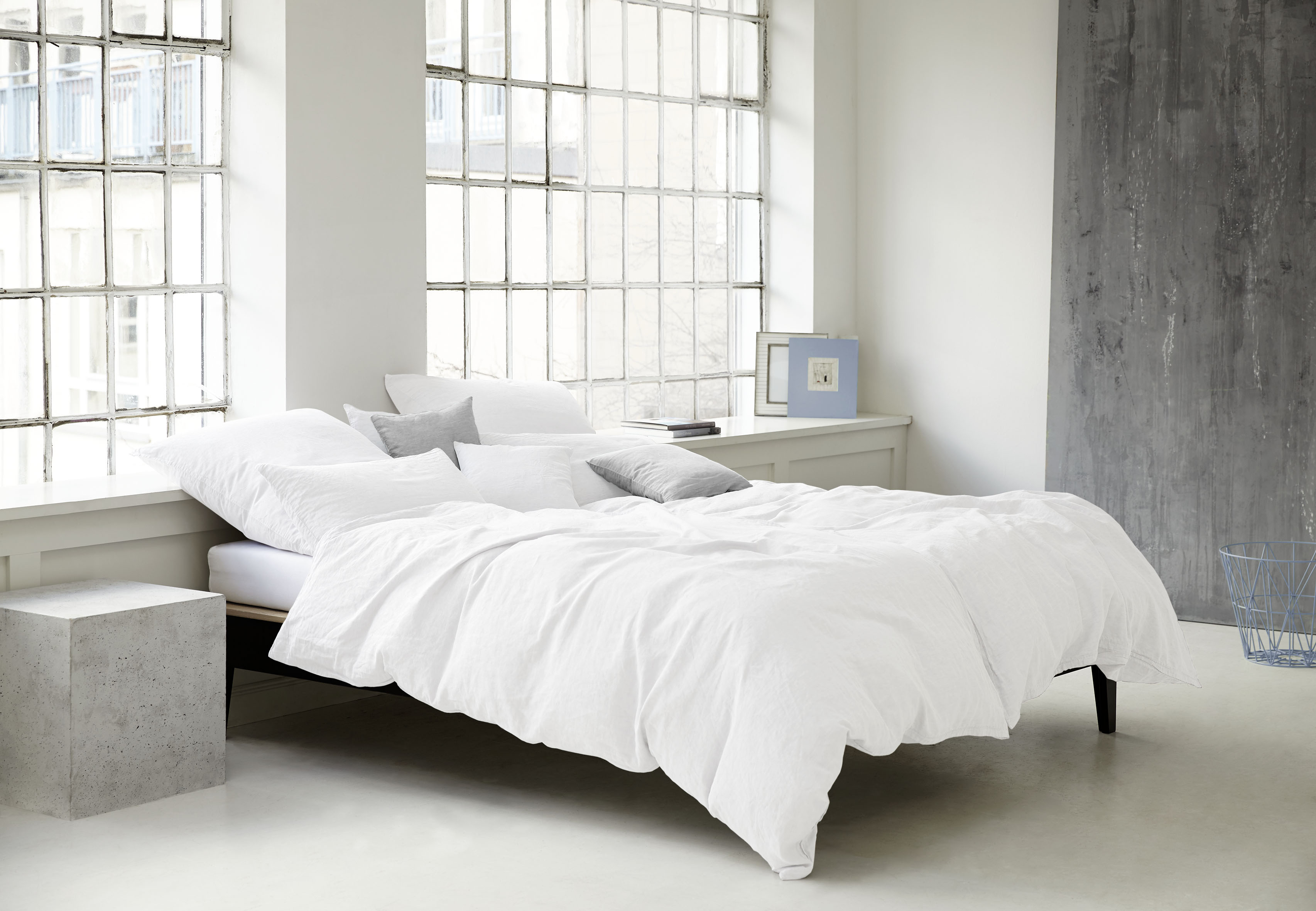 Halbleinen Bettwäsche Breeze weiß