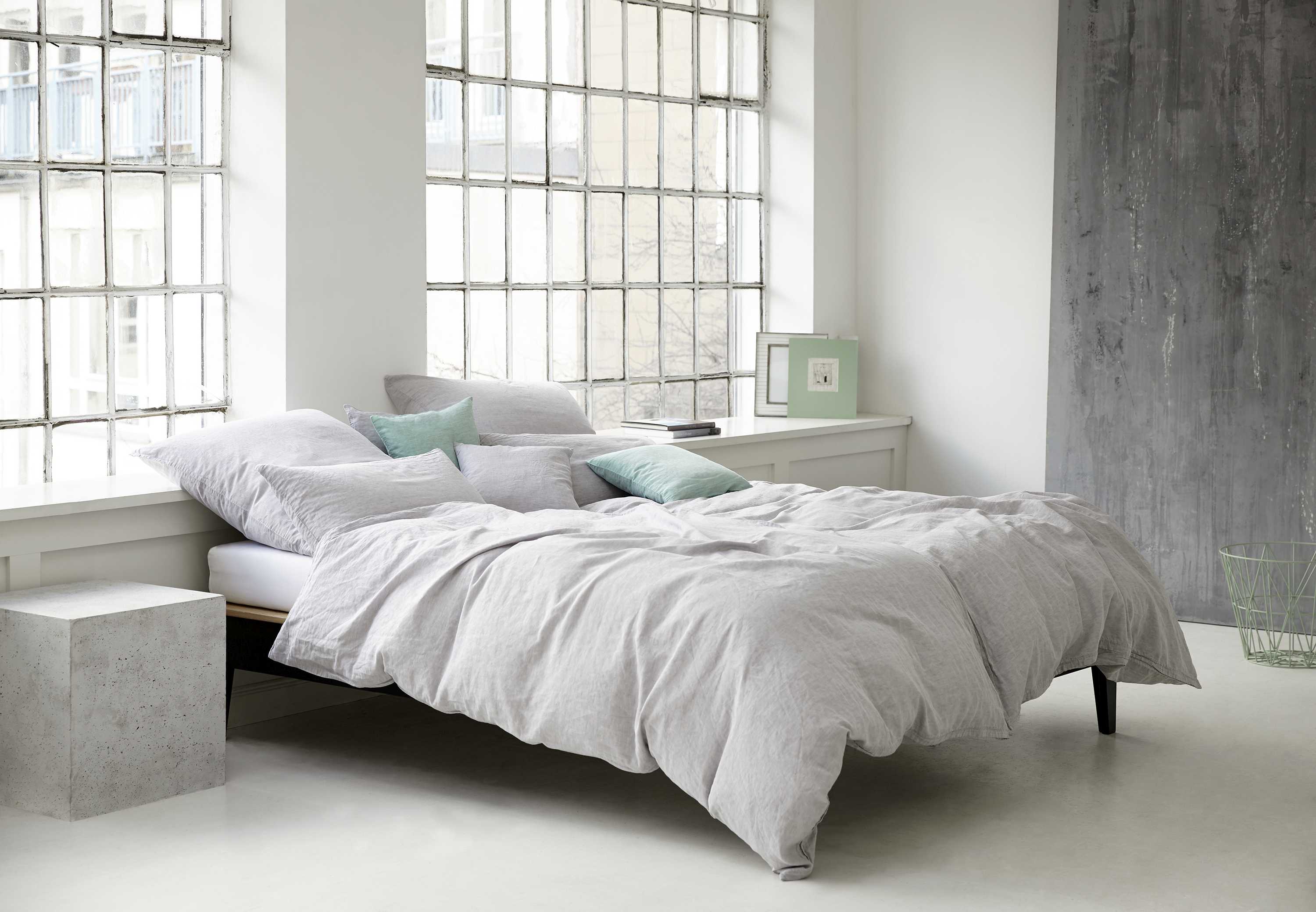 Halbleinen Bettwäsche Breeze hellgrau