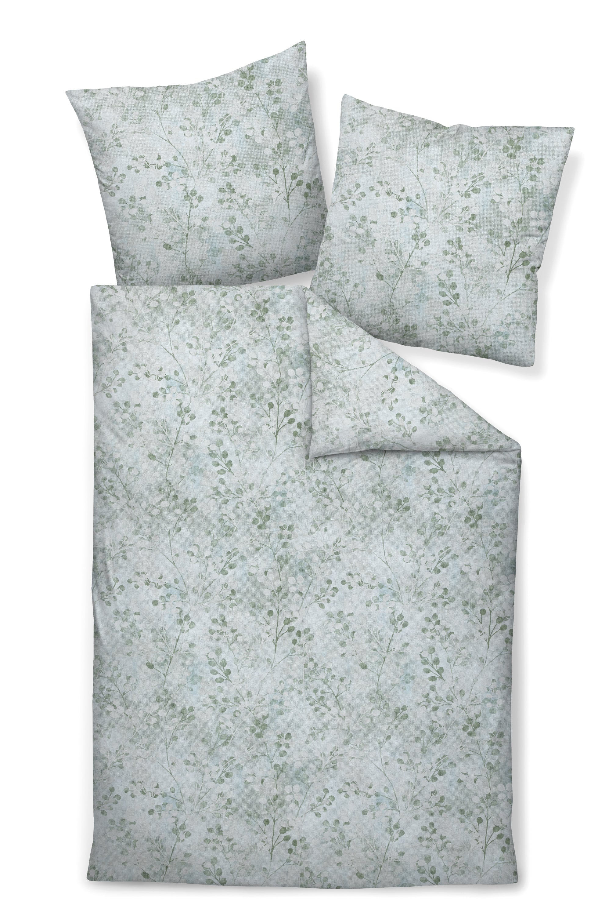 Cortina Soft Cotton Bettwäsche floral salbeigrün
