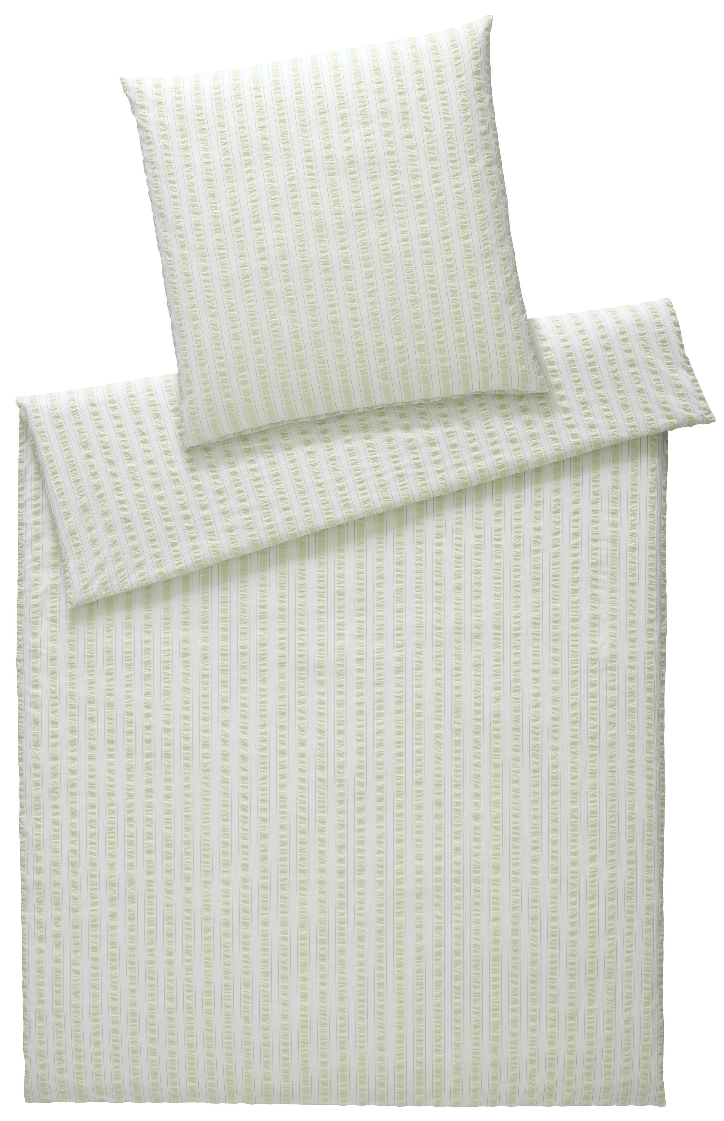 Seersucker Bettwäsche gestreift lemon 135x200
