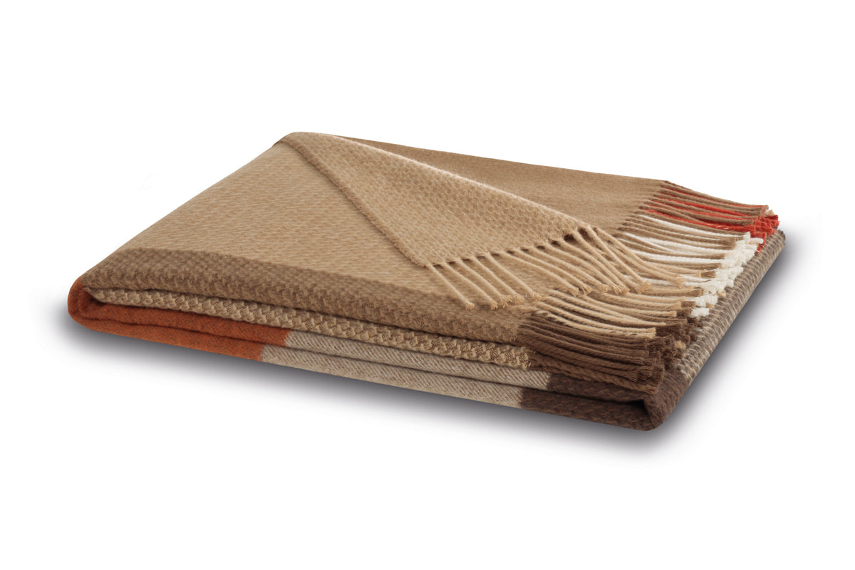 Plaid mit Fransen 130x170cm desire camel – BETTEN ZWERGER