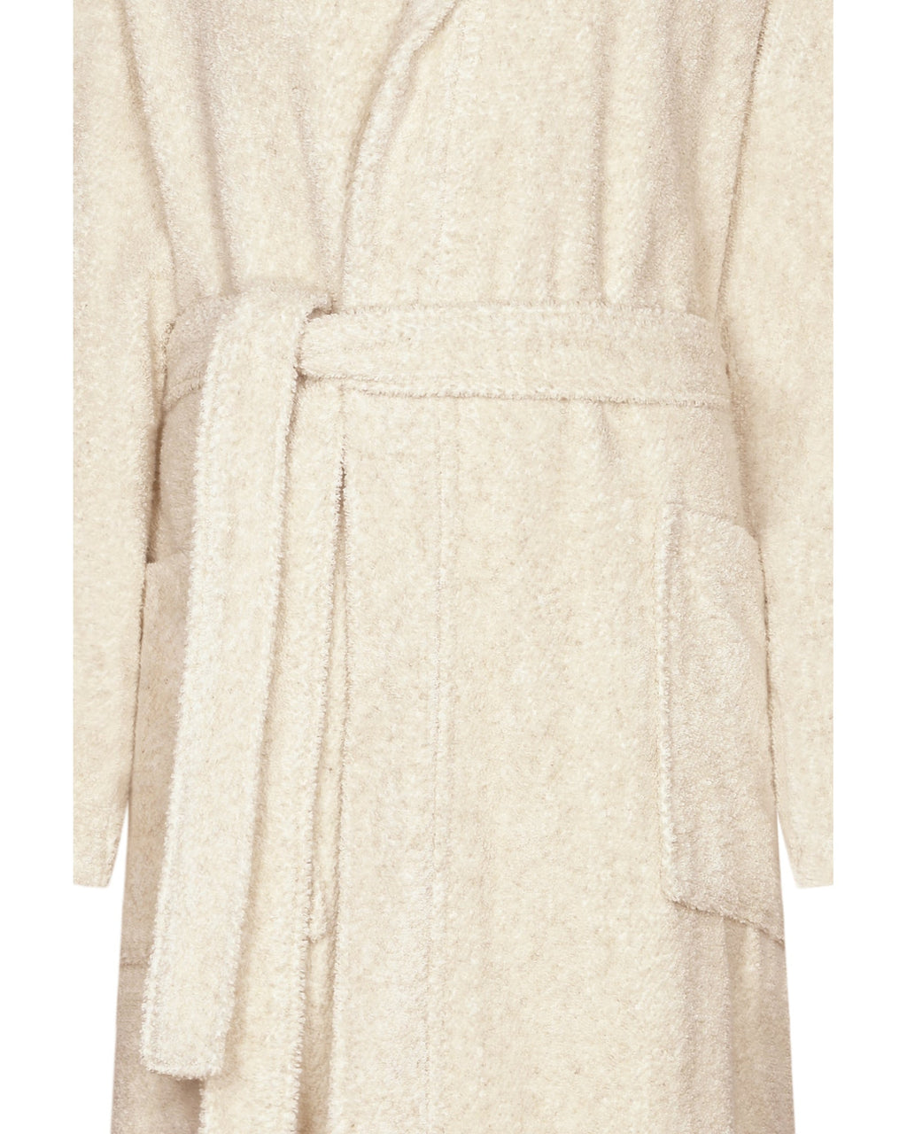 Kapuzenbademantel Cotton & Hemp Damen natur Detail