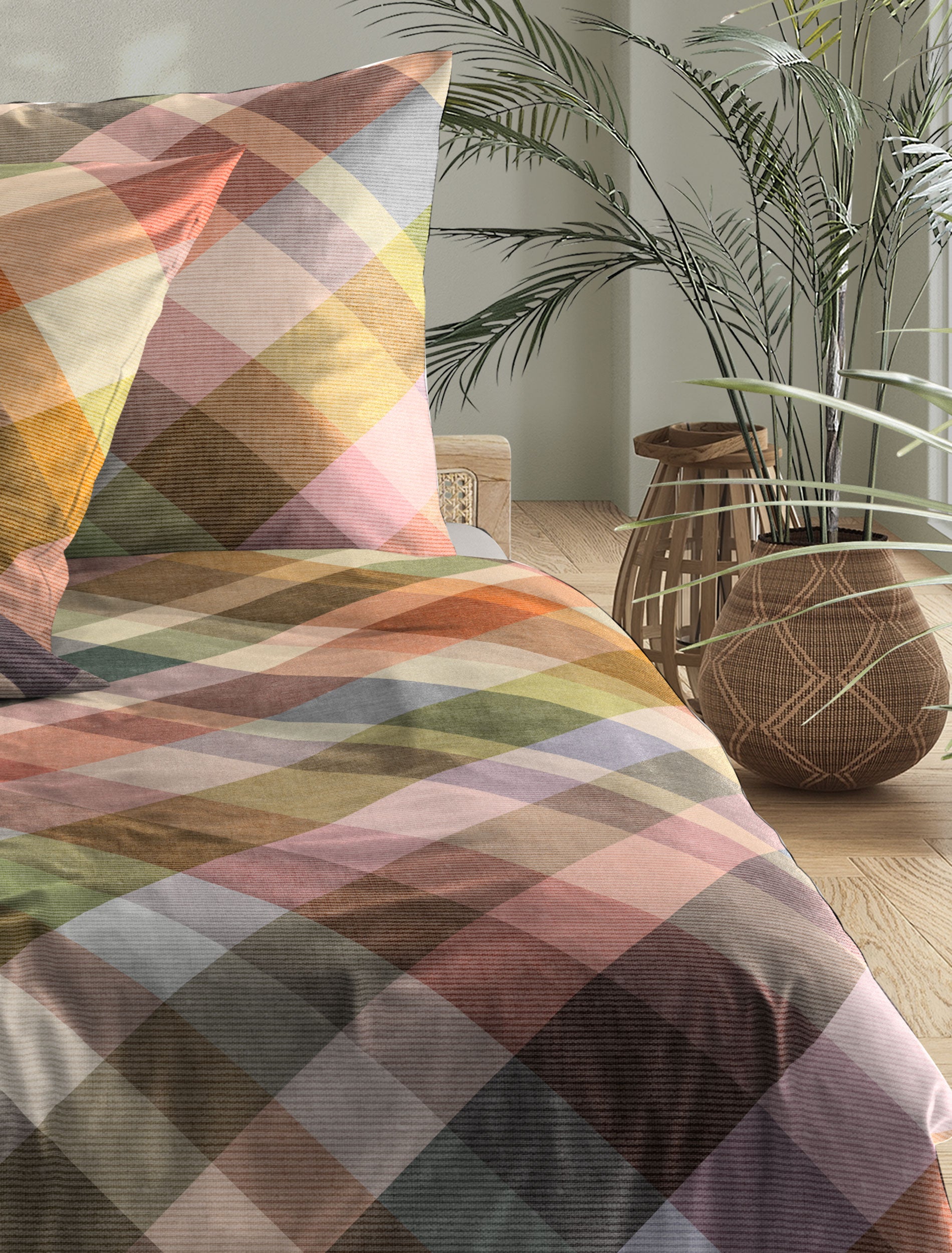 Flausch Cotton Bettwäsche Zobel Grafik multi Detail