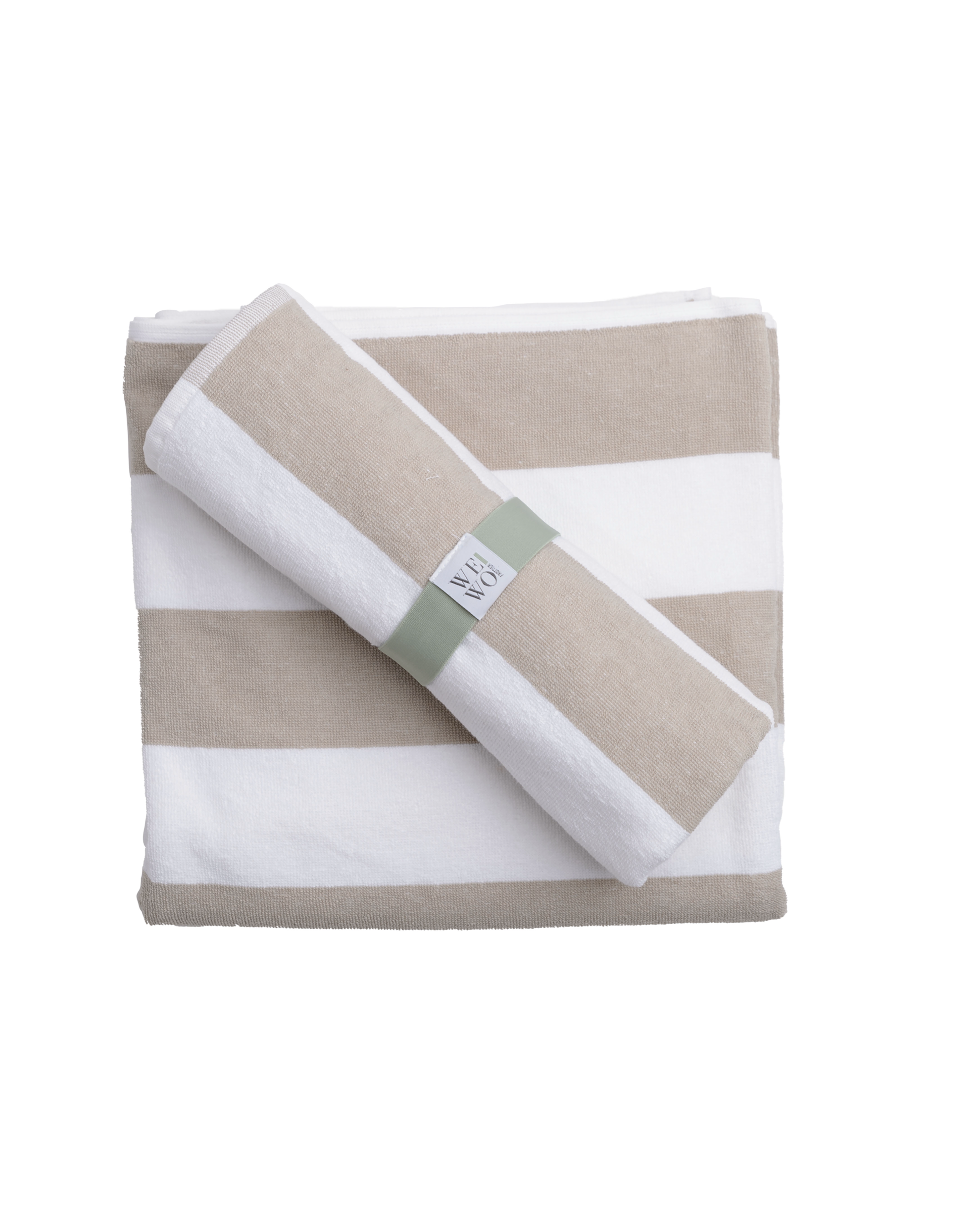 Wewo Saunatuch Streifen 70x200cm beige weiß
