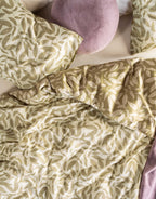 Clea Bettwäsche grün Blätter Detail