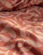 Essenza Bettwäsche Clea Blätter Detail terracotta