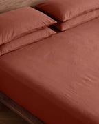 Fine Organic Jersey Spannbetttuch terracotta