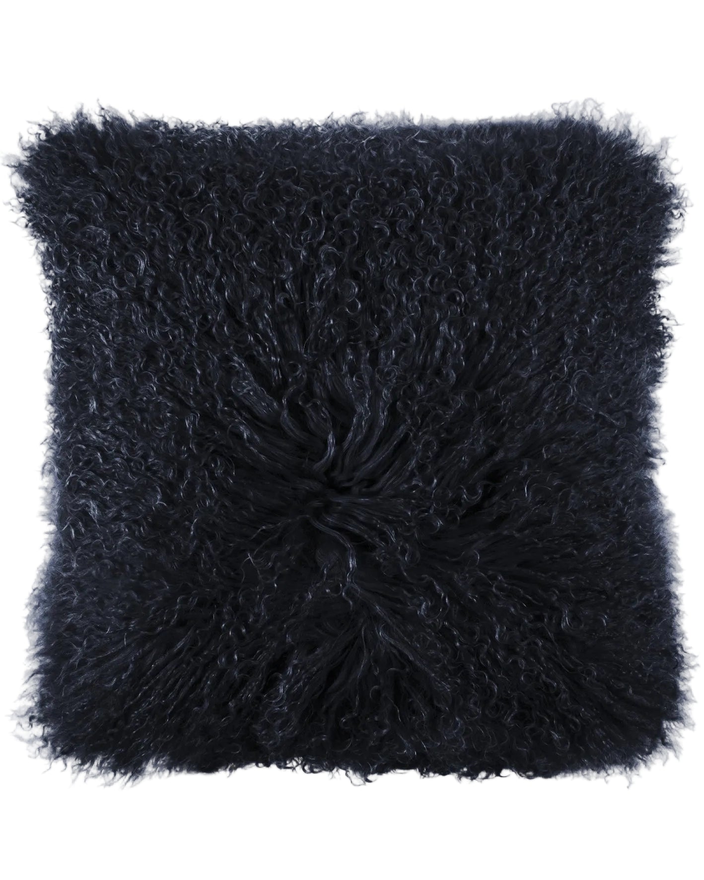 Pad Lammfellkissen Kissenhülle 40x40 schwarz Glory