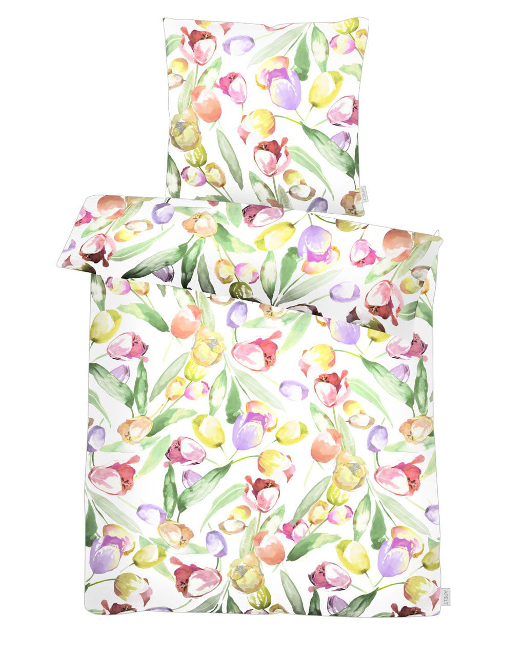 Bettwäsche Tulip 135x200 Tulpenmotiv weiß Apelt