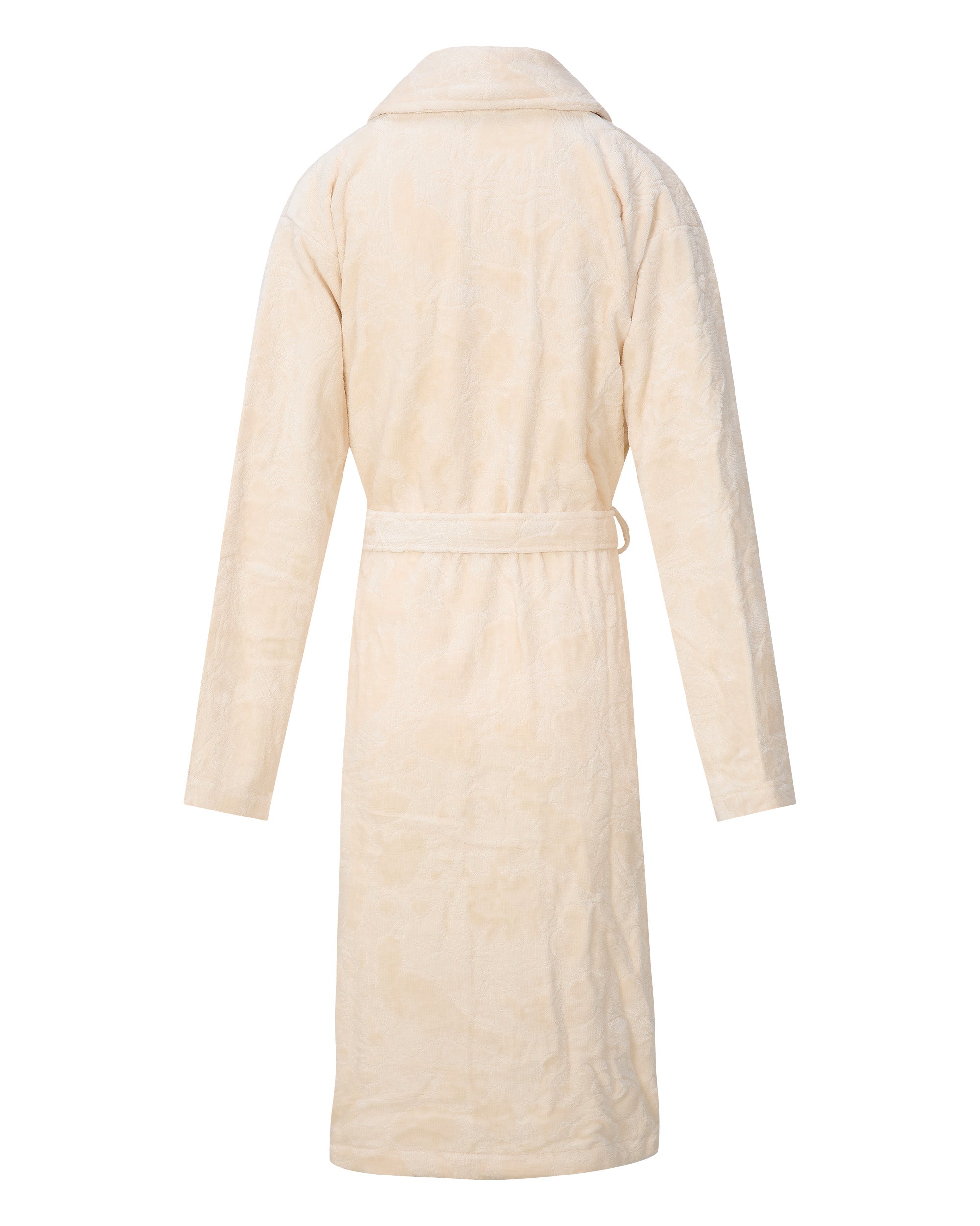 Essenza Bademantel Rosie Blumenstruktur Schalkragen Bindegürtel vanilla