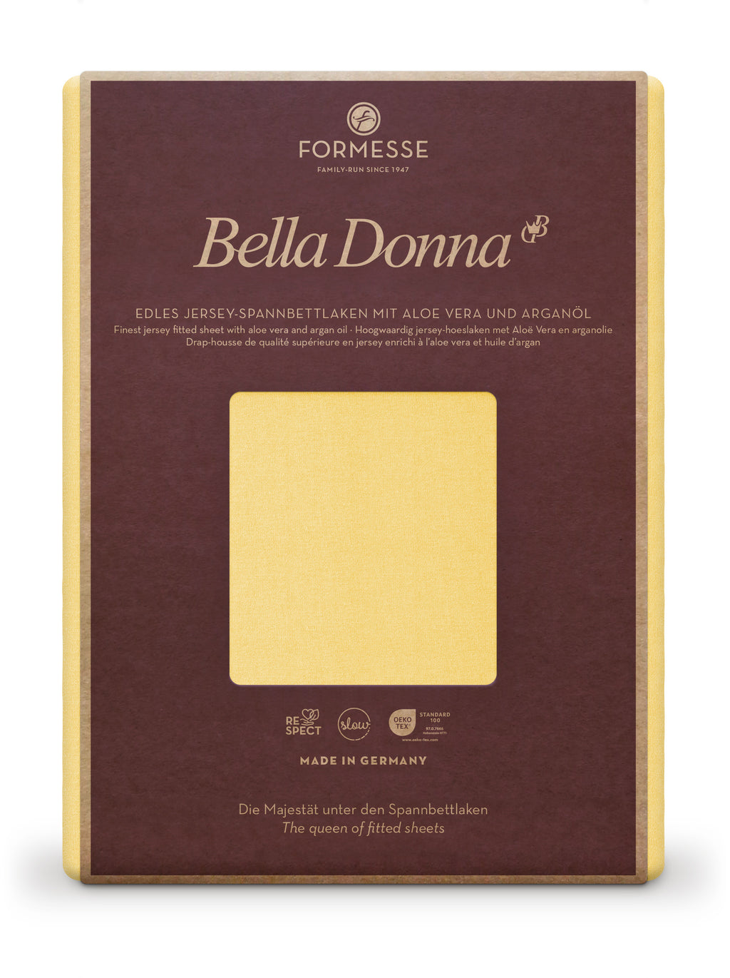 Bella Donna Jersey Spannbetttuch Packshot hellgelb