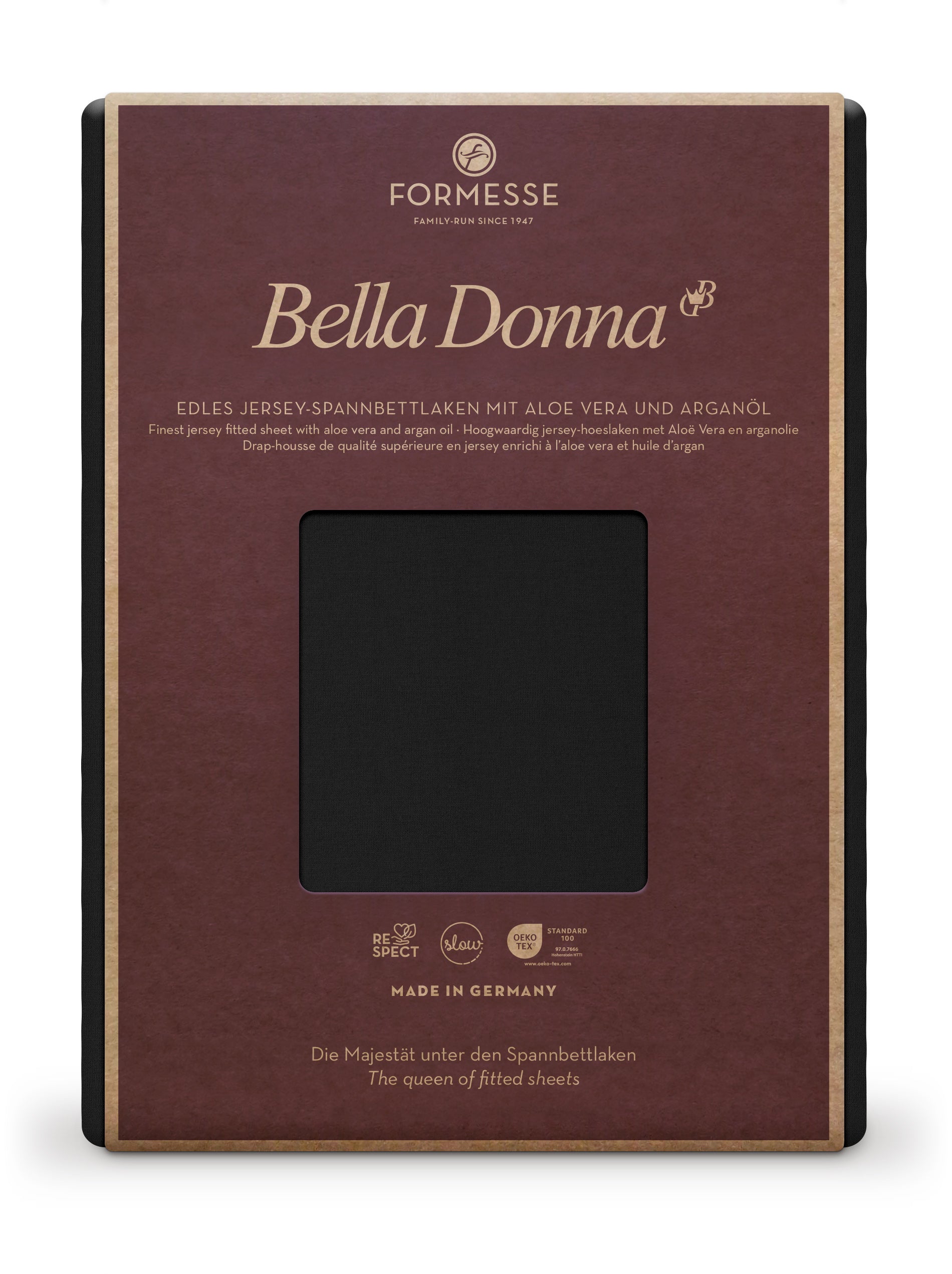 Bella Donna Jersey Spannbetttuch Packshot schwarz