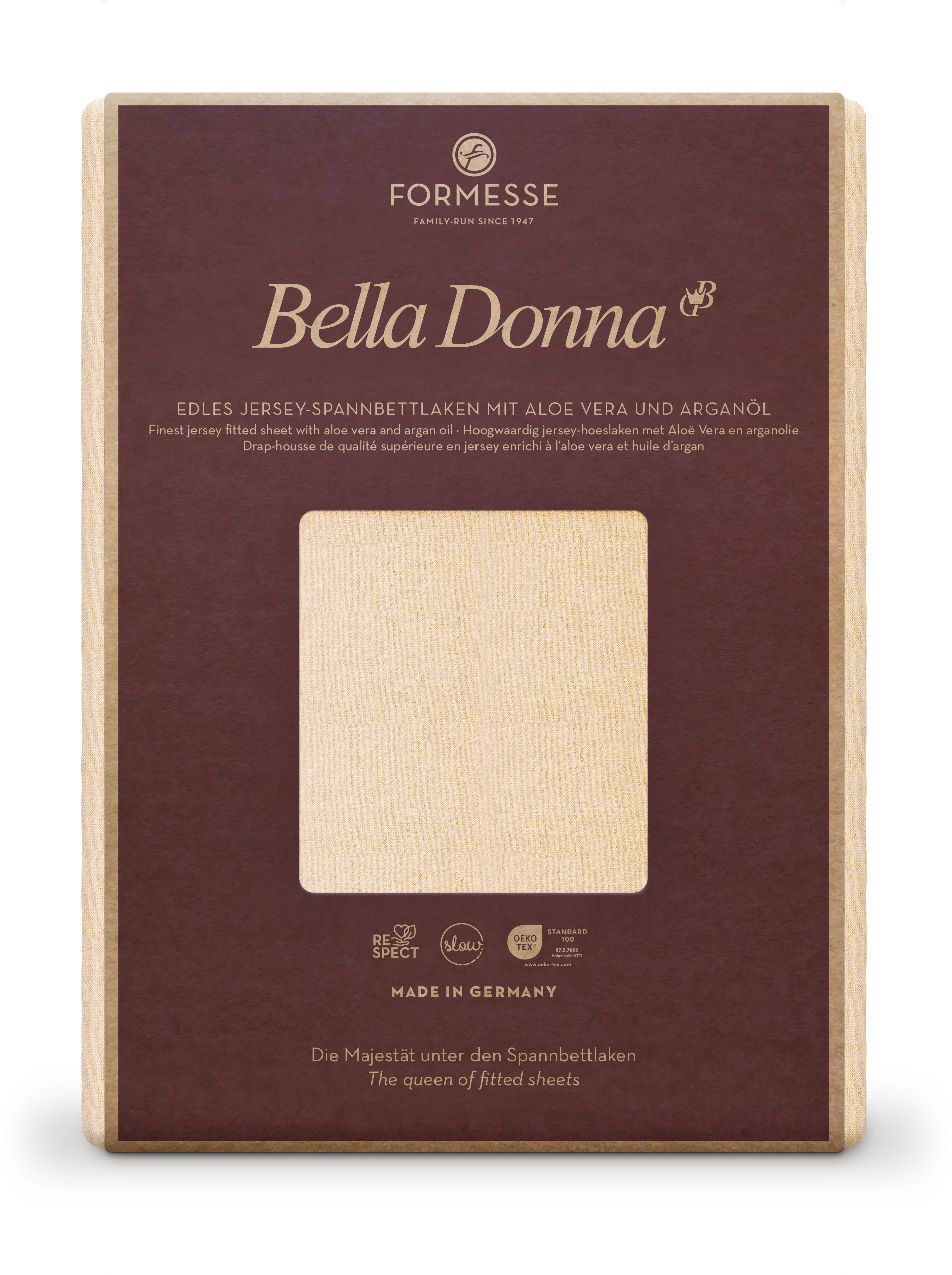 Bella Donna Jersey Spannbetttuch Packshot puder