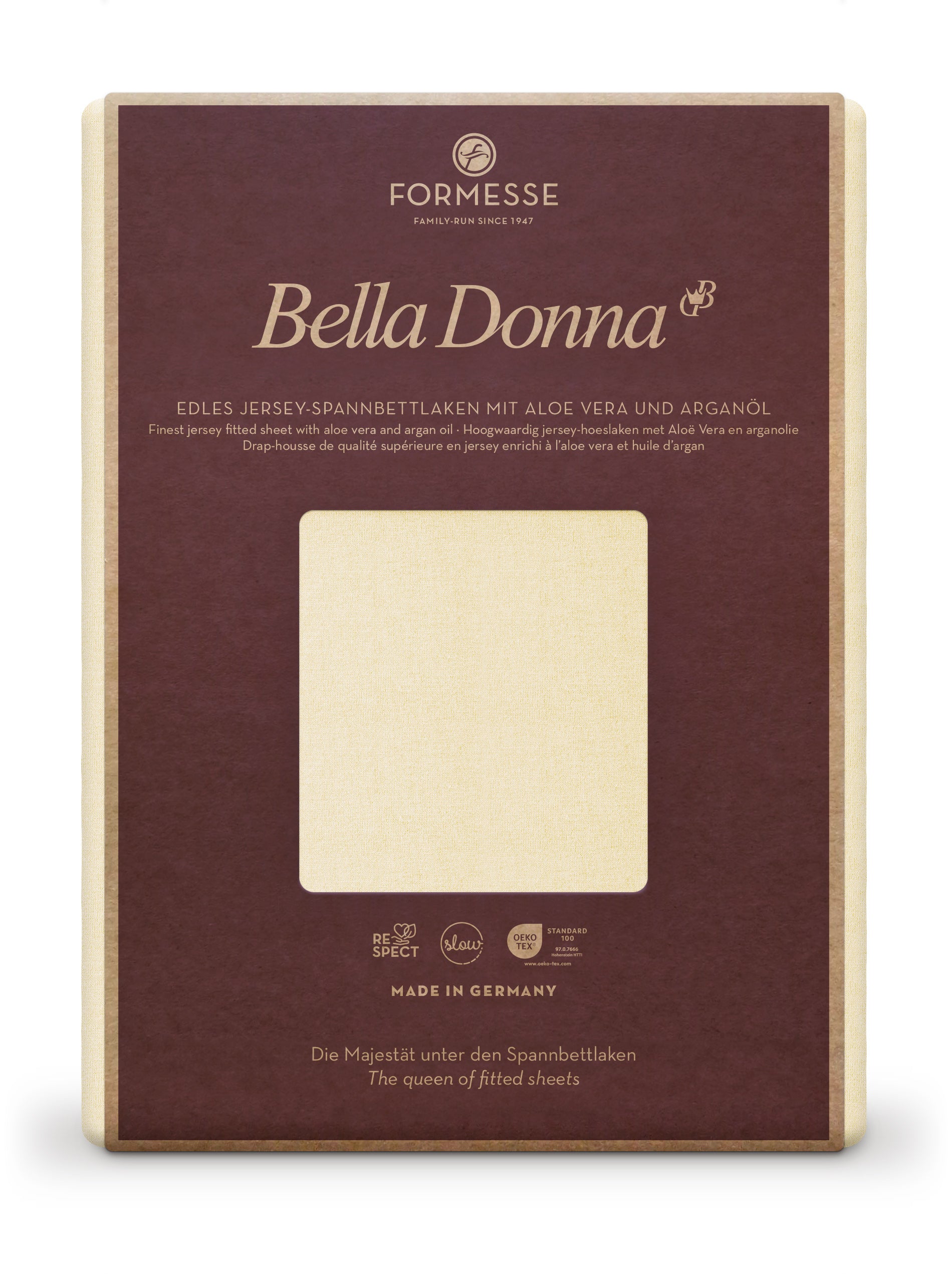 Bella Donna Jersey Spannbettlaken 140x200 natur