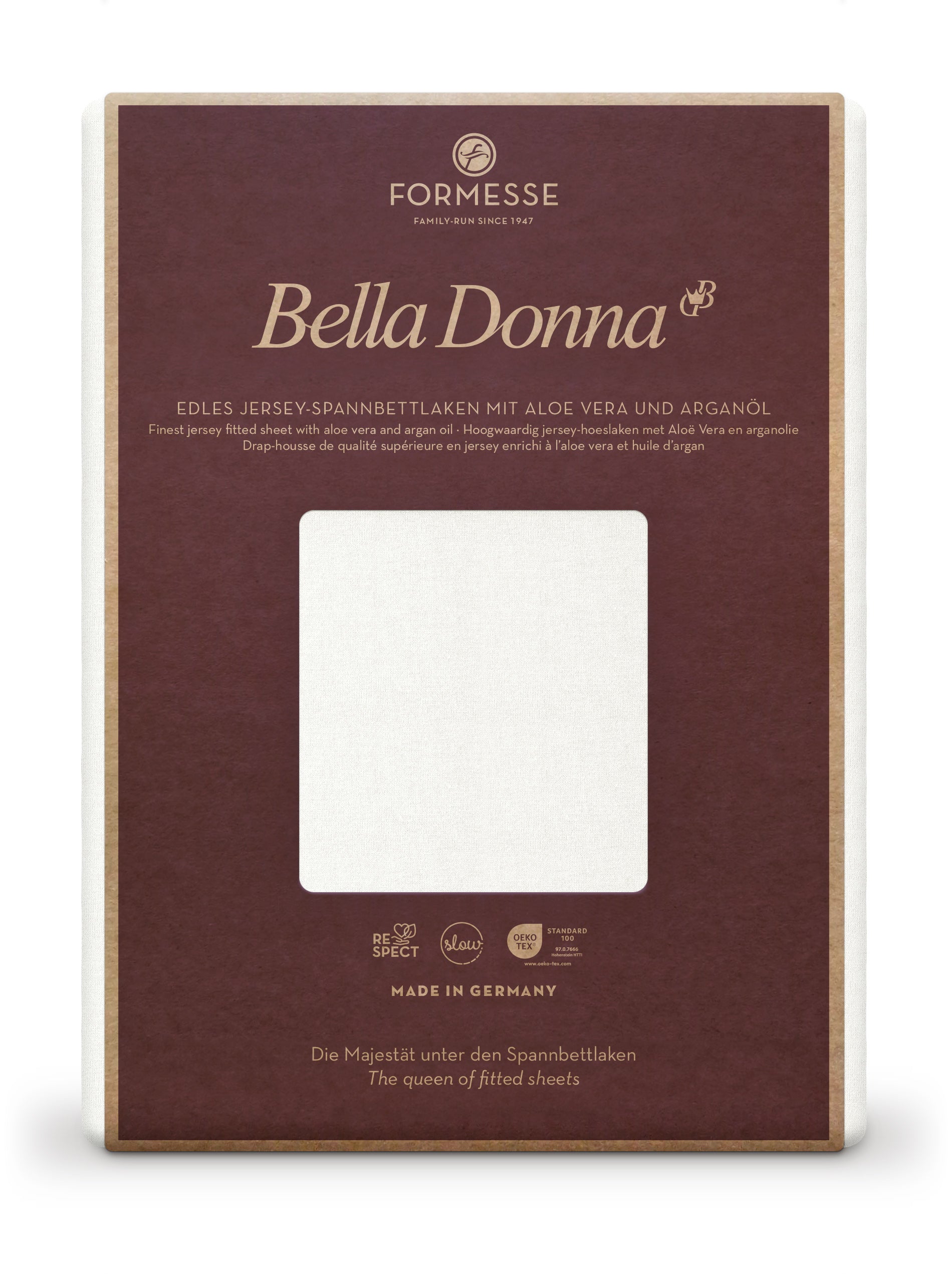 Bella Donna Jersey Spannbetttuch Packshot wollweiss