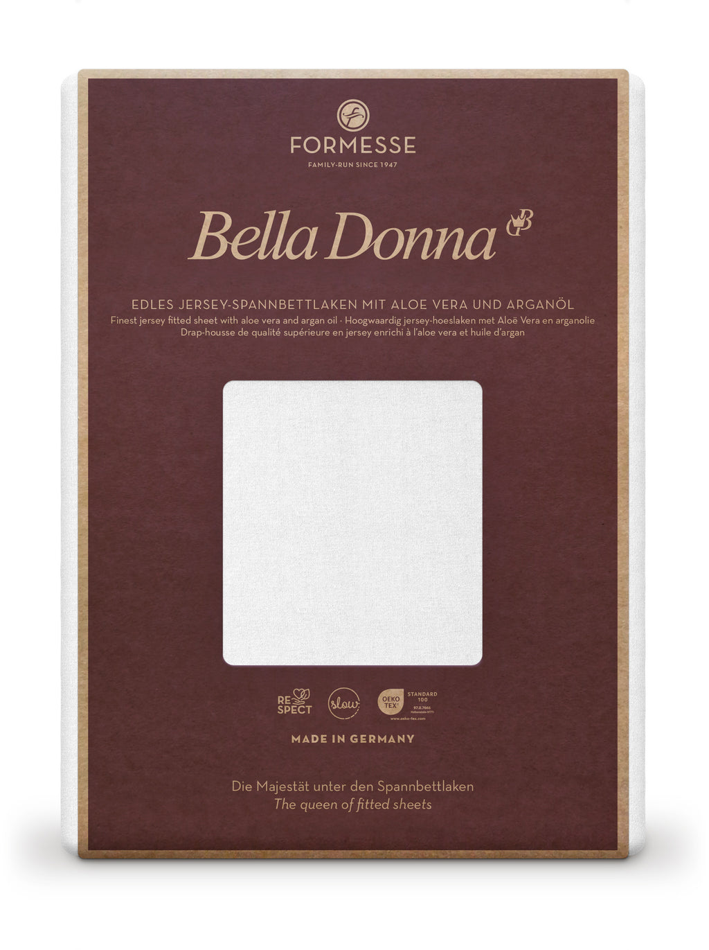 Bella Donna Jersey Spannbetttuch Packshot weiß