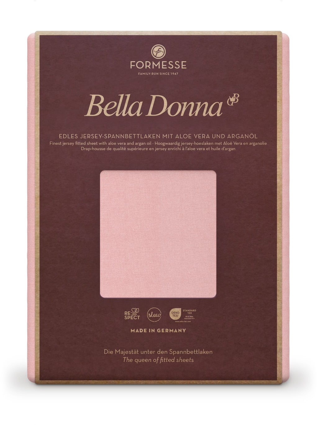Bella Donna Jersey Spannbetttuch Packshot altrose