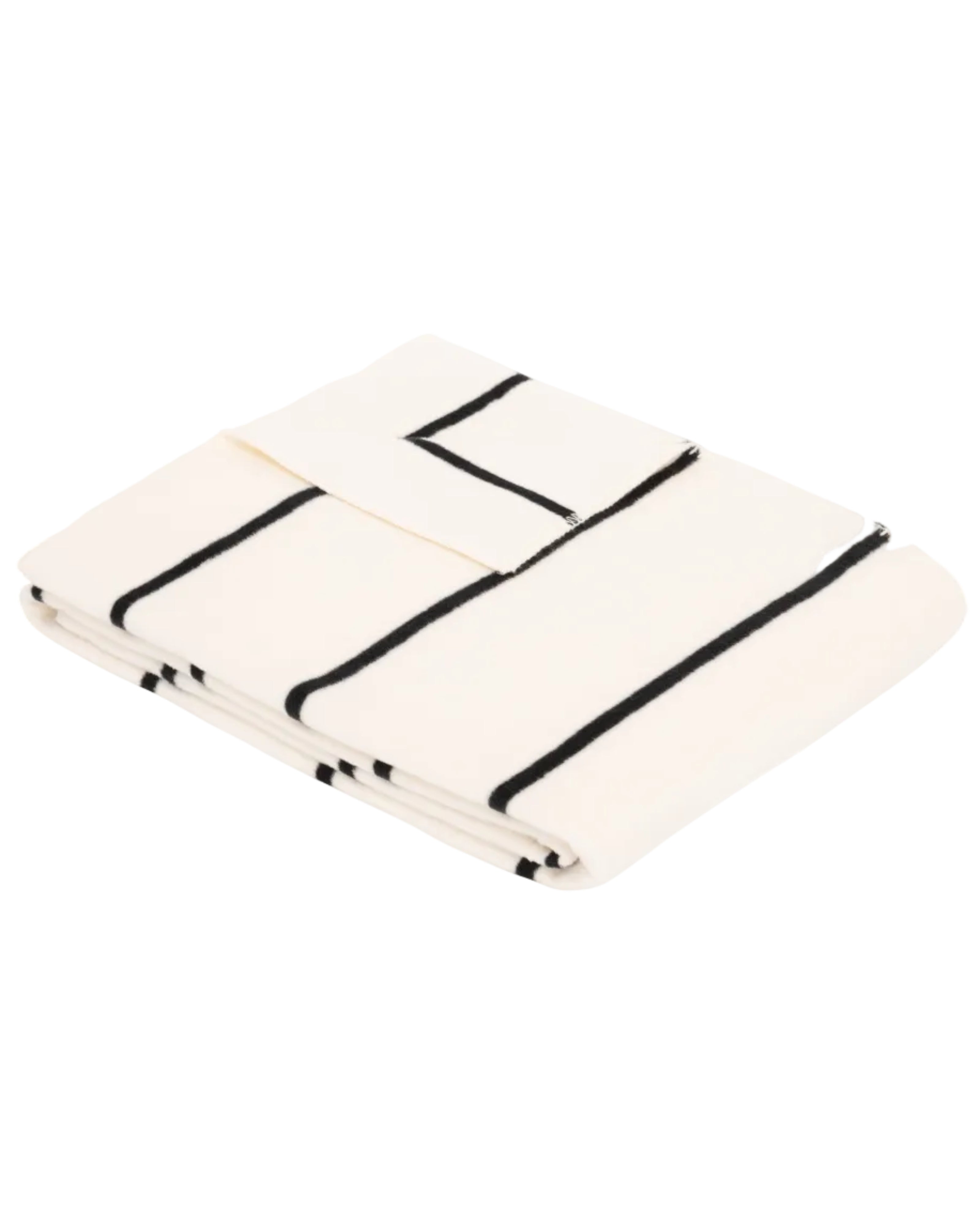 Bugatti Wohndecke Streifen wollweiß schwarz