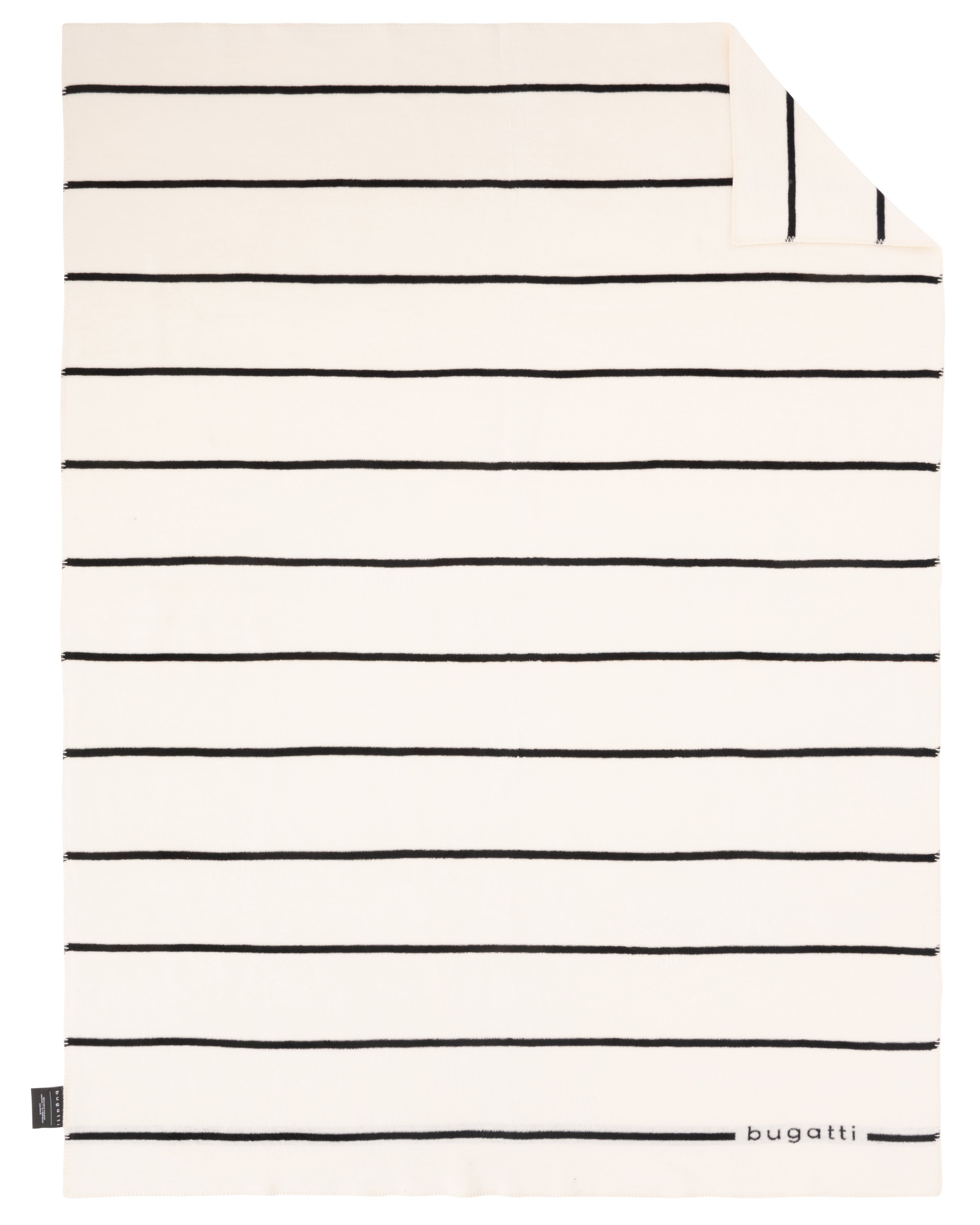 Bugatti Wohndecke wollweiß schwarz Streifen