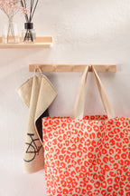 Cawö Strandtasche Leomuster neon pink