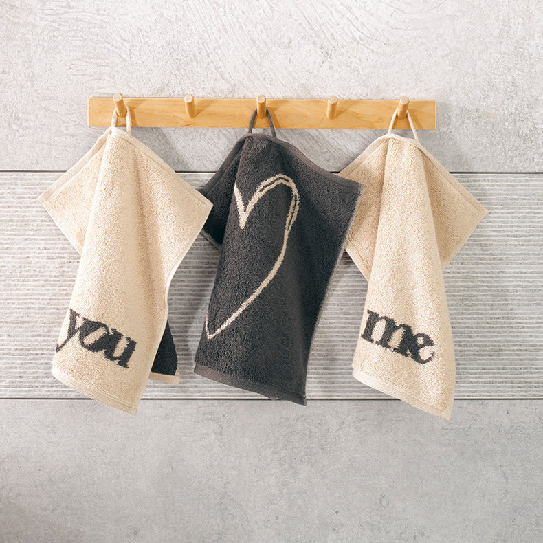 Heart Beats you and me Seiftuch Cawö natur