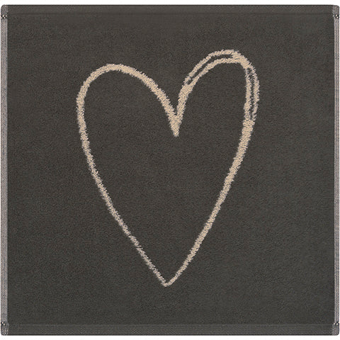 Herz Seiftuch basalt natur Cawö