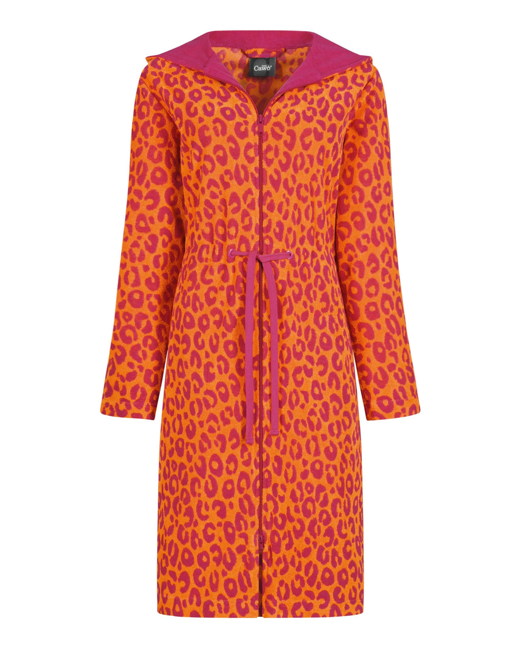 Kapuzen Bademantel Damen Leo pink Cawö