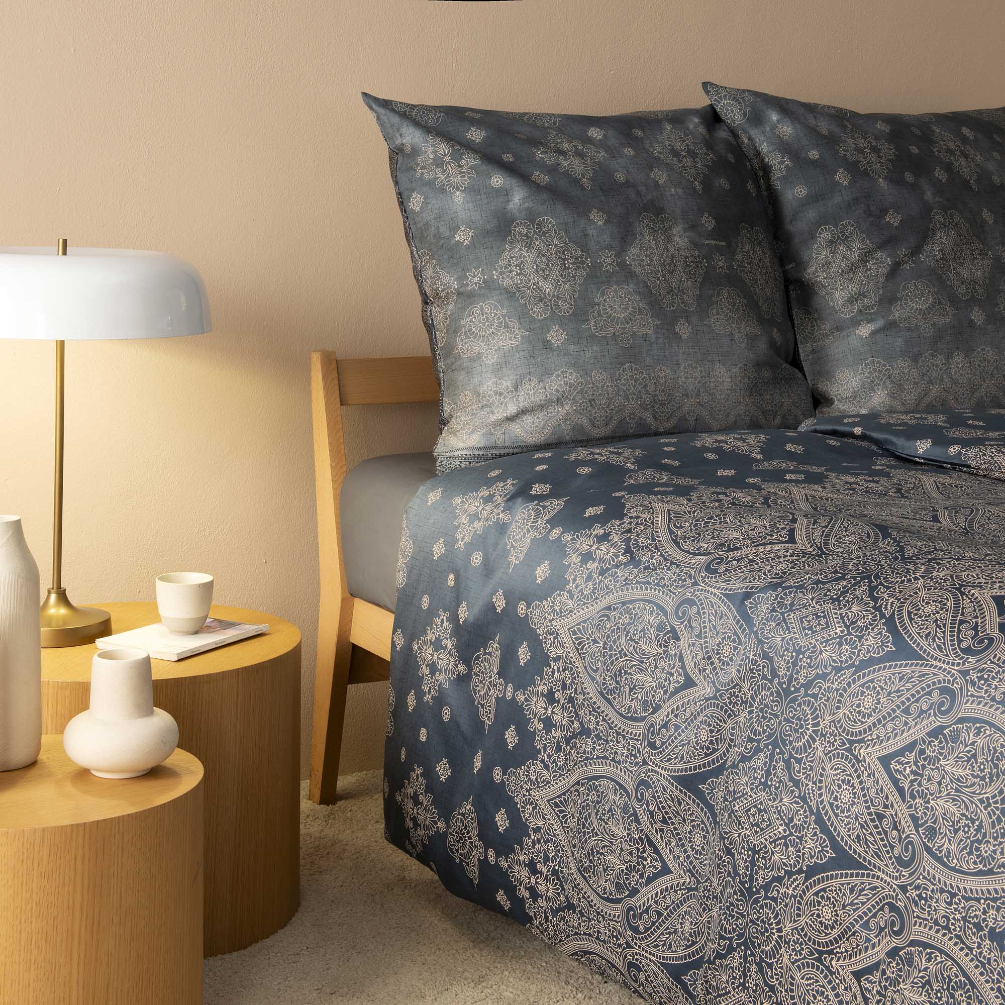 Satin Bettwäsche Kerala G1 grau