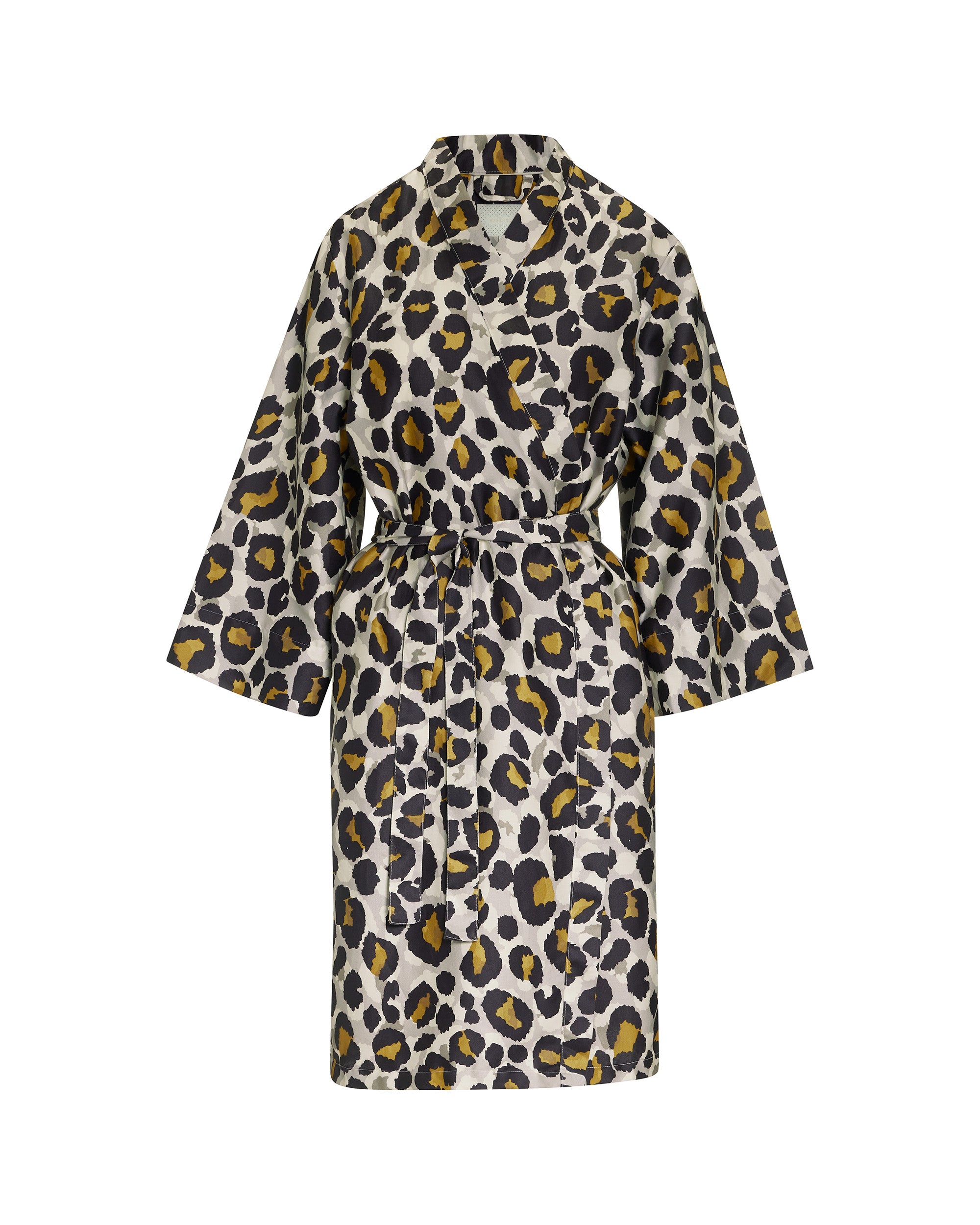 Sarai Fedelia Kimono Bademantel mit Leomuster in schwarz gelb