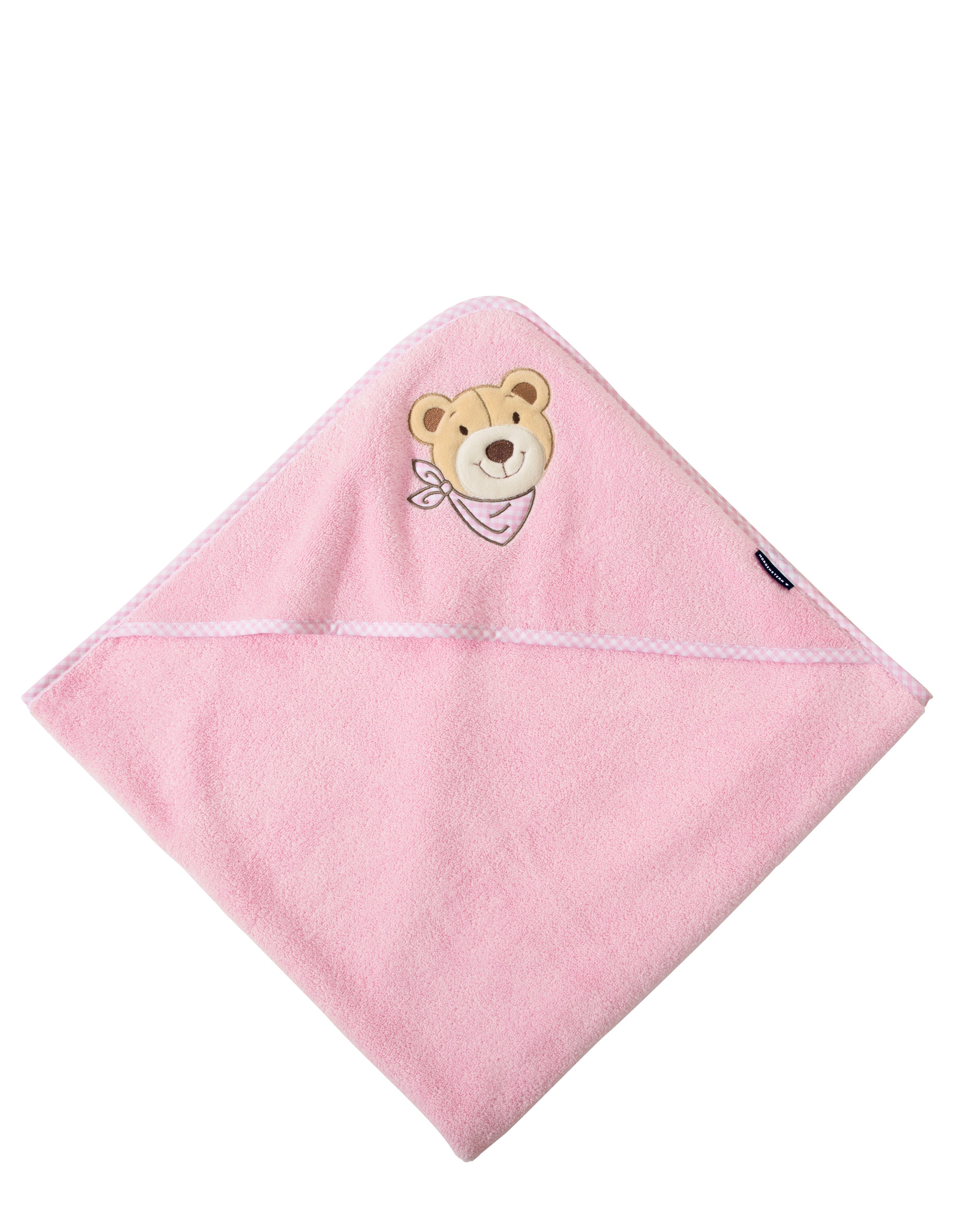 Kinder Kapuzenhandtuch 100x100cm Bär rosa