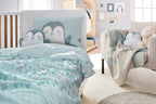Kinder Satin Bettwäsche Pinguin mint s.Oliver