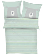 Kinderbettwäsche Bär 100x135cm grün grau s.Oliver