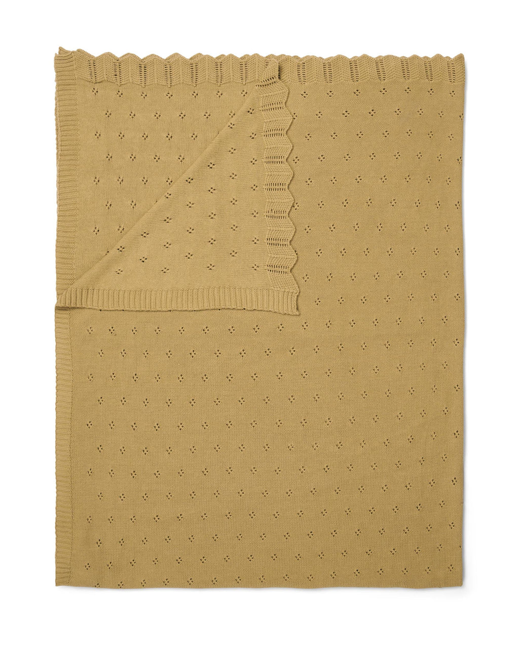 Plaid Knitted Ajour in gelb