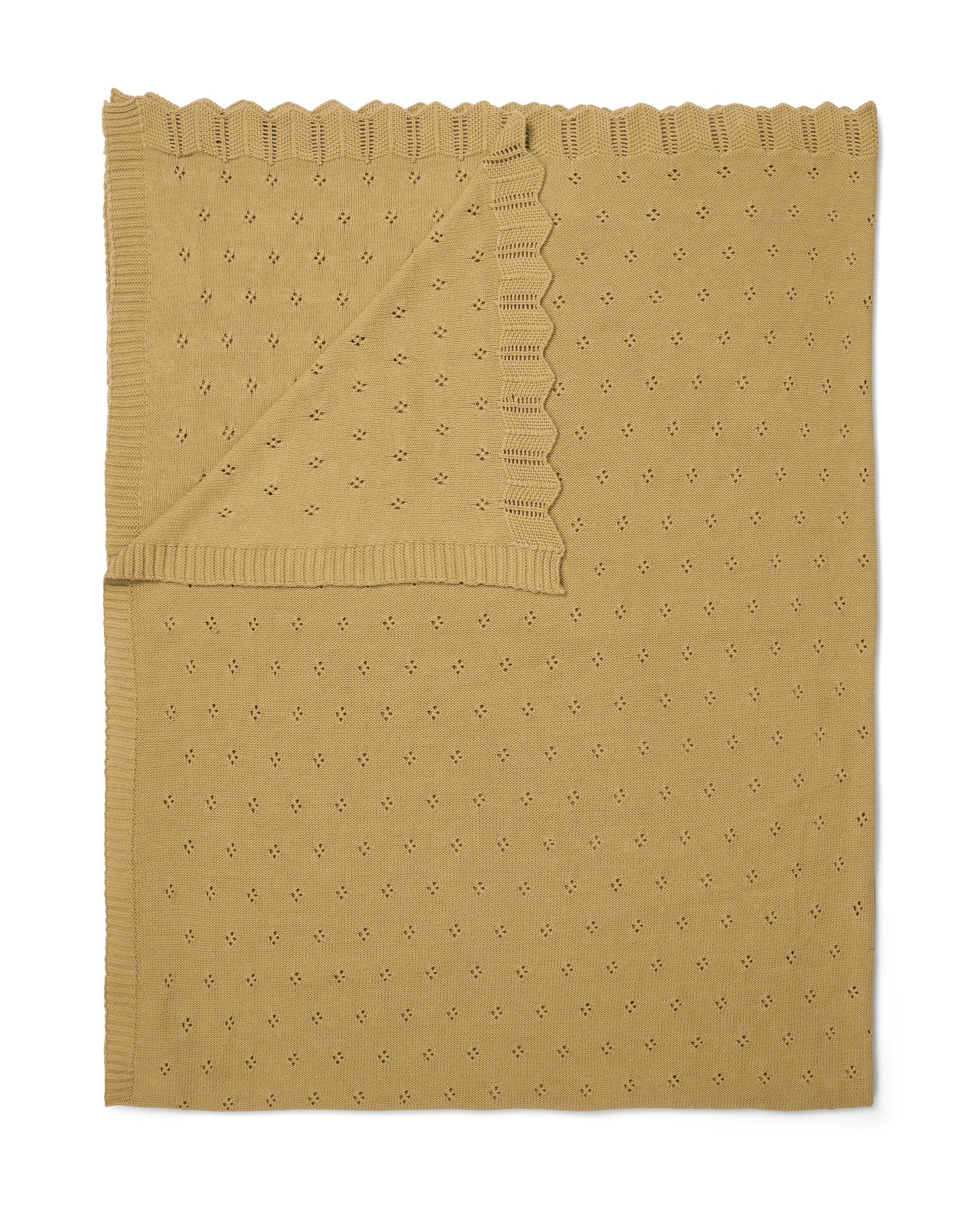 Plaid Knitted Ajour in gelb
